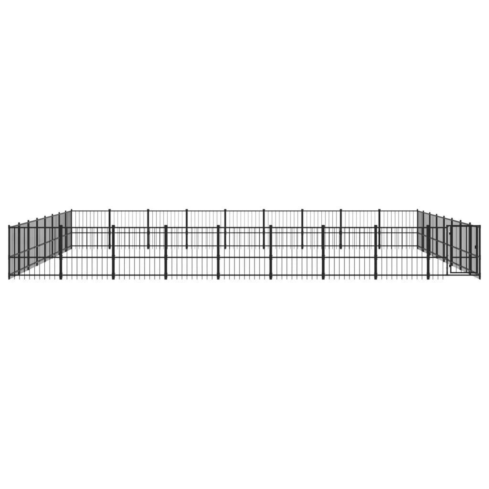 Voir la diapositive 3 : VIDAXL Chenil d'exterieur pour chiens Acier 67,74 m²
