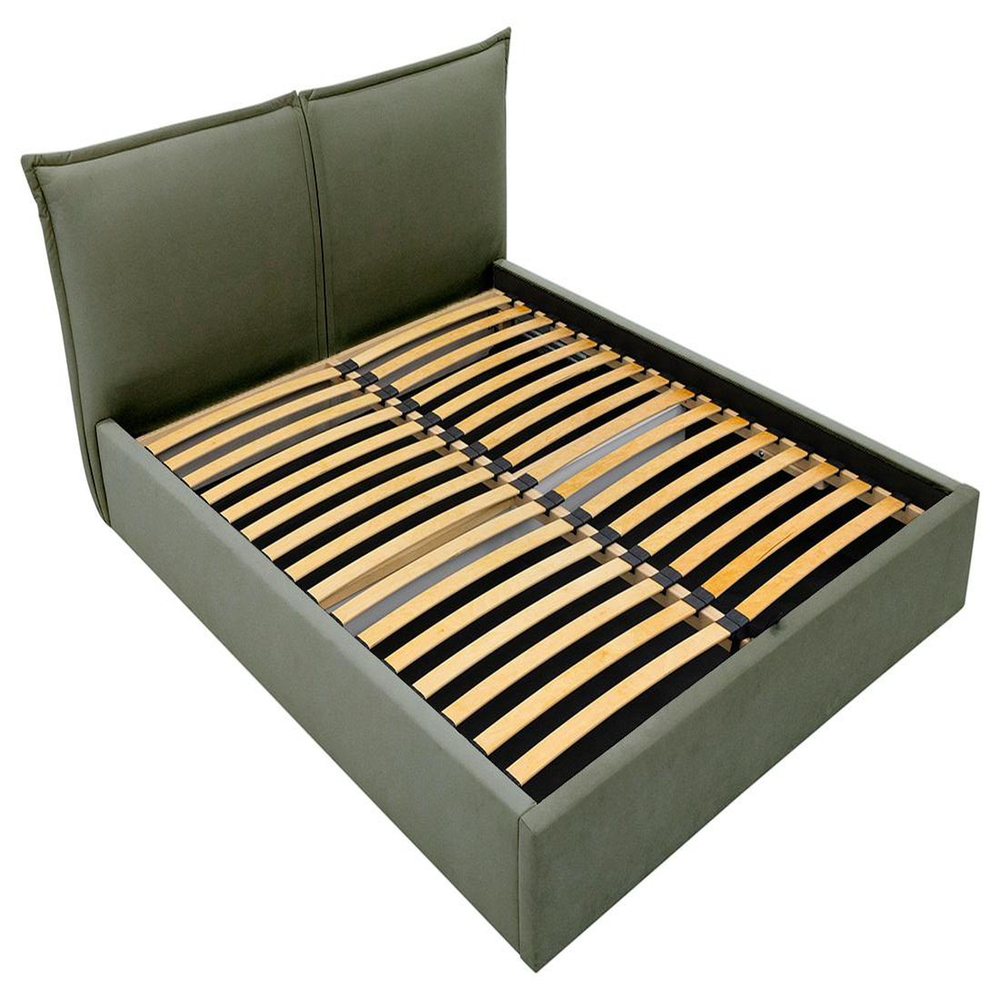 Voir la diapositive 3 : BEST MOBILIER John - lit coffre - 160x200 cm - en velours - sommier inclus