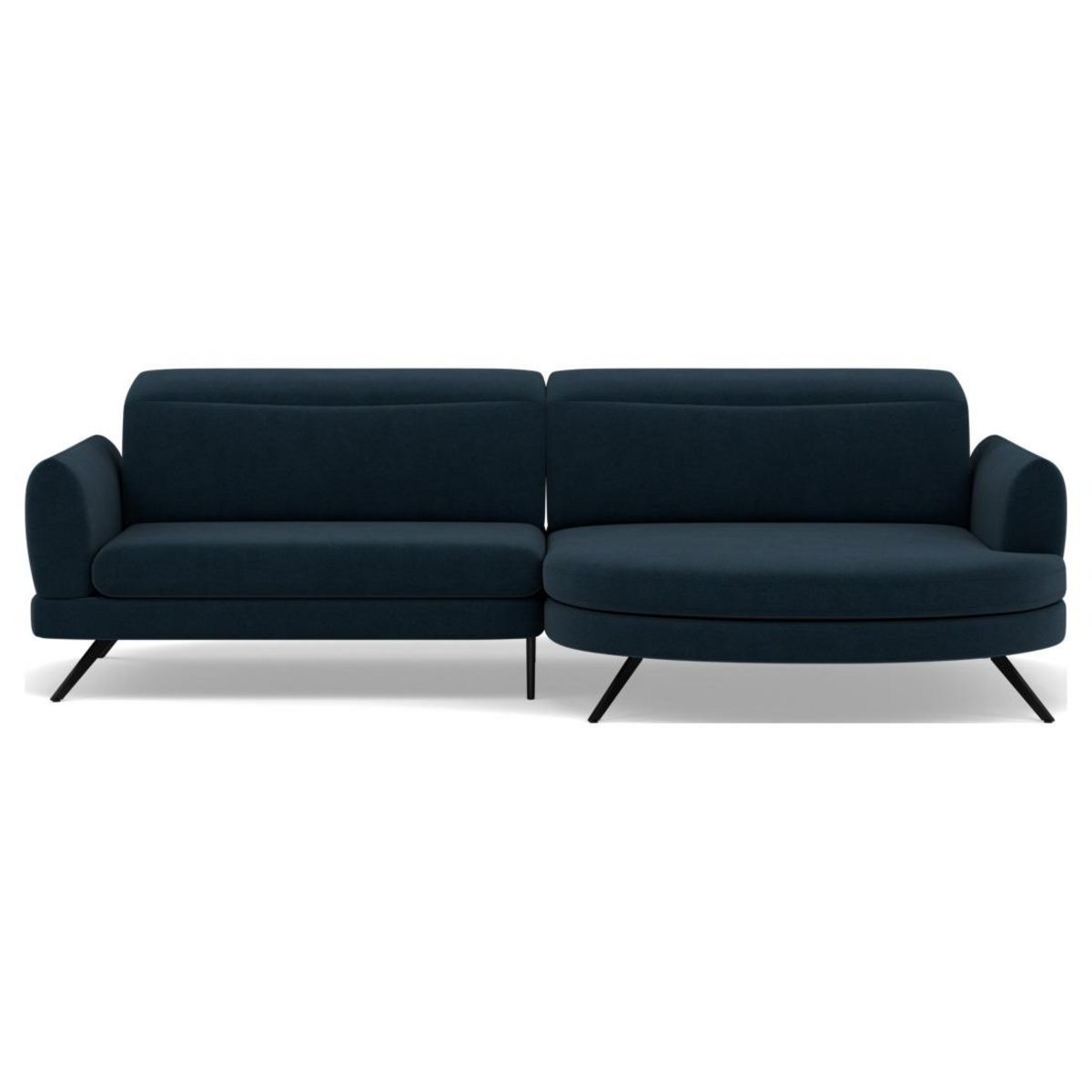 LISA DESIGN Terry - canapé d'angle droit 4 places avec têtières réglables en tissu texturé