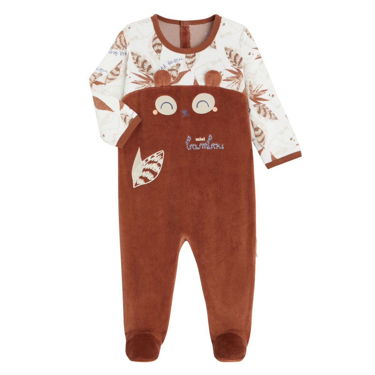 Petit Béguin Pyjama bébé en velours contenant du coton bio Monbassa