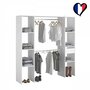 CONCEPT USINE Dressing blanc avec étagères, penderies, tiroir 180x40x180 ELYSEE