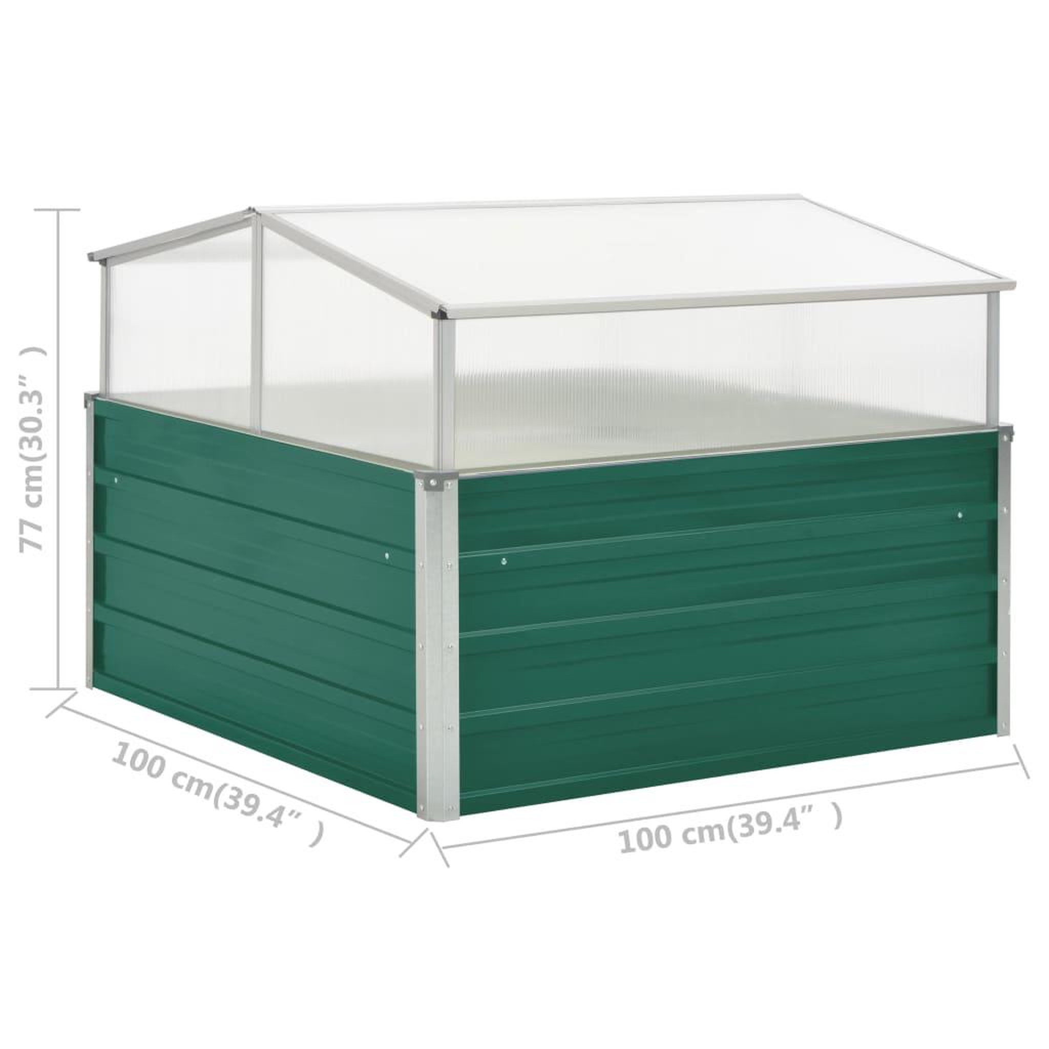 Voir la diapositive 6 : VIDAXL Serre Vert 100x100x77 cm Acier galvanise