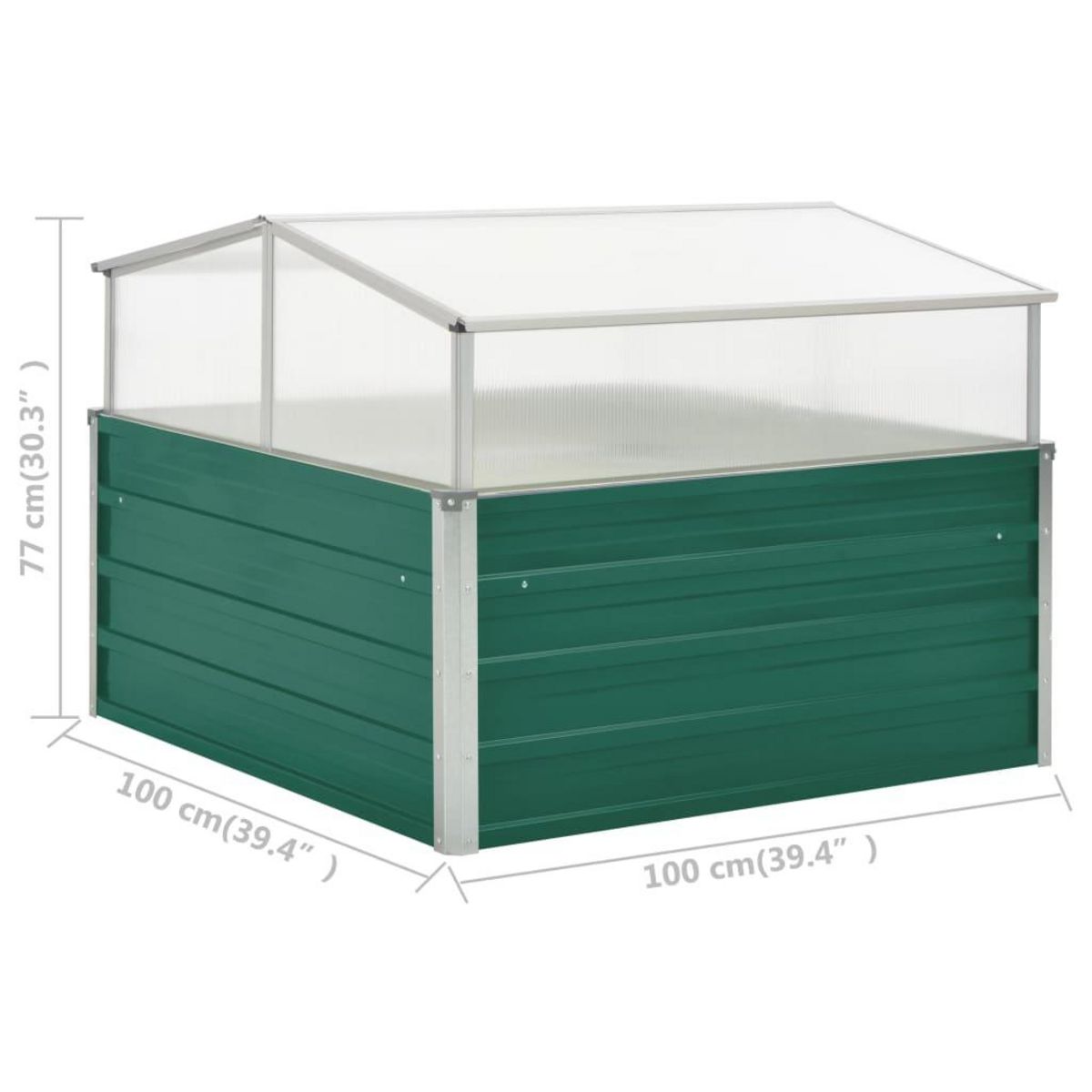 VIDAXL Serre Vert 100x100x77 cm Acier galvanise
