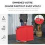 Voir la diapositive 5 : OUTSUNNY Bain de soleil transat pliable dossier réglable multipositions métal et polyester rouge