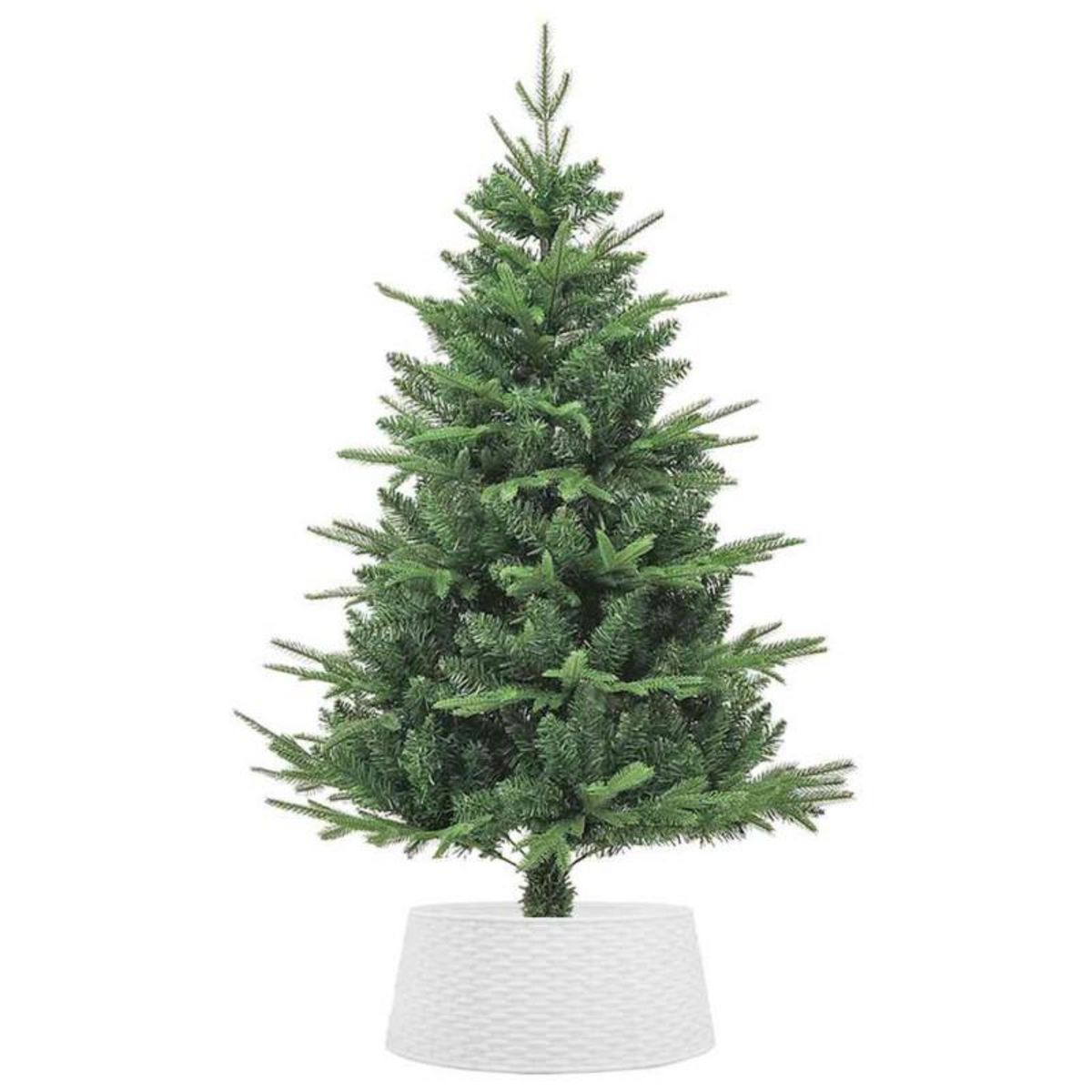 VIDAXL Jupe de sapin de Noël blanc Ø56x23 cm plastique