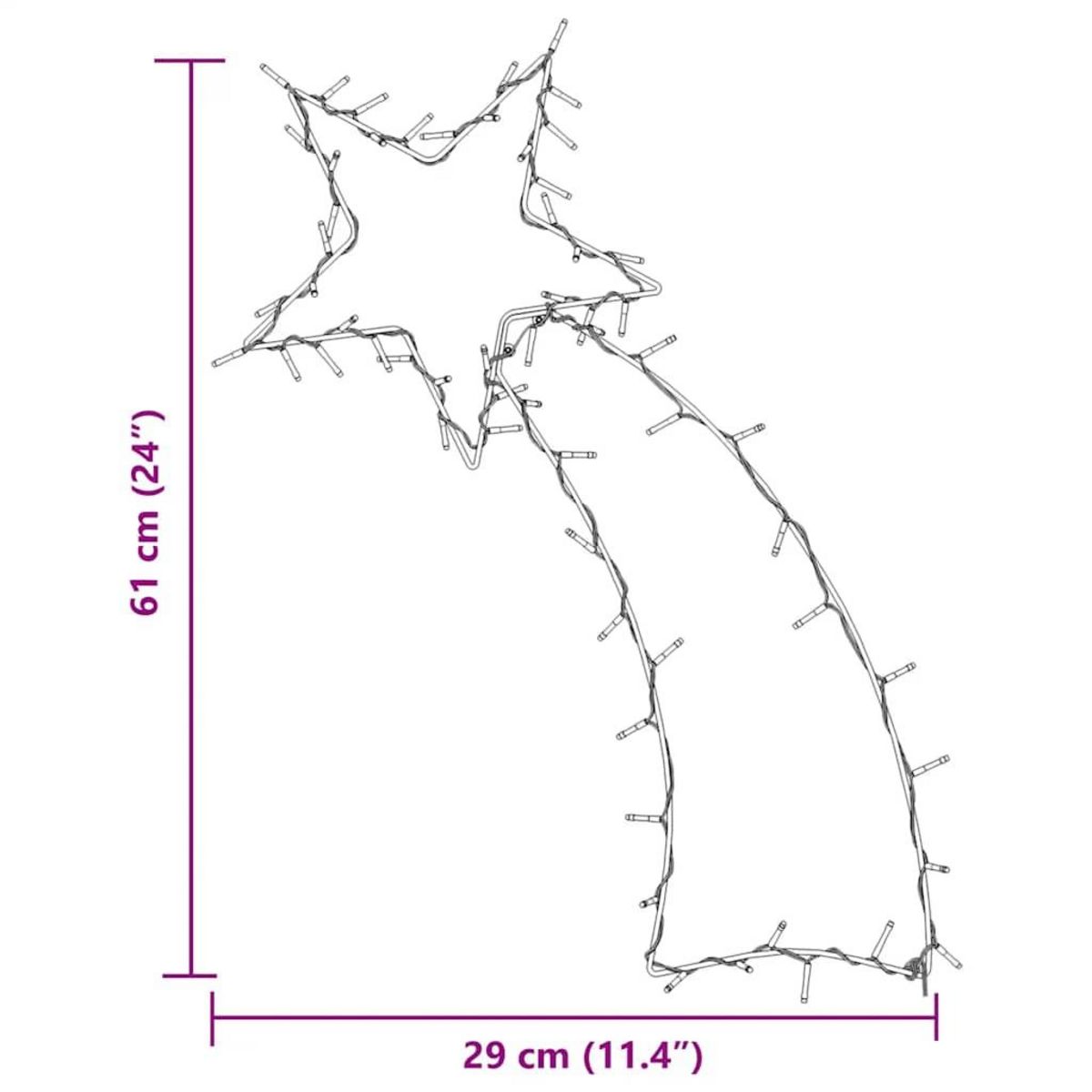 VIDAXL Lumieres de Noël silhouette d'etoile filante 80 LED