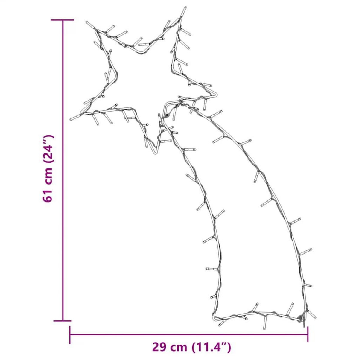 VIDAXL Lumieres de Noël silhouette d'etoile filante 80 LED