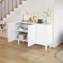 Voir la diapositive 5 : MERAX Buffet 3 porte(s) 0 tiroir(s) - 120 cm blanc mdf