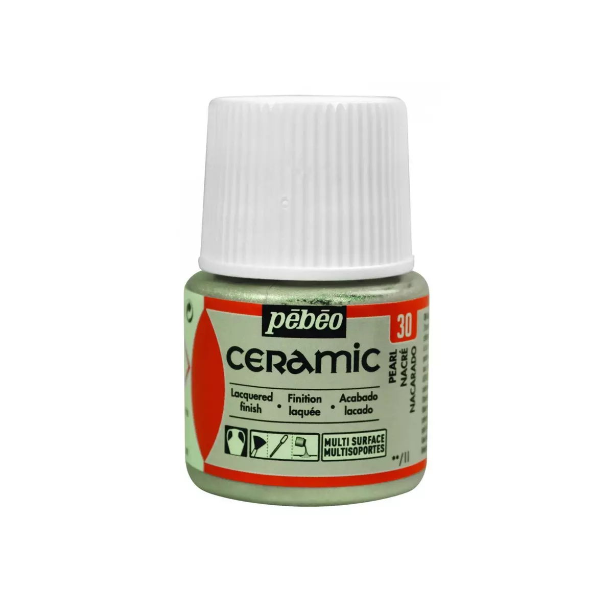 Pebeo Peinture céramique et multi-surfaces - Nacré - 45 ml