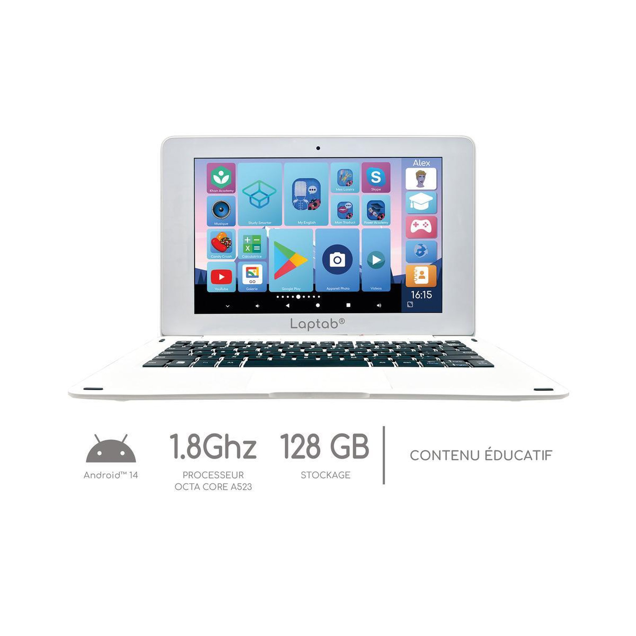 Voir la diapositive 2 : Lexibook LAPTAB 10 : Ordinateur Android Tactile 10  avec Contenu Éducatif et Contrôle Parental