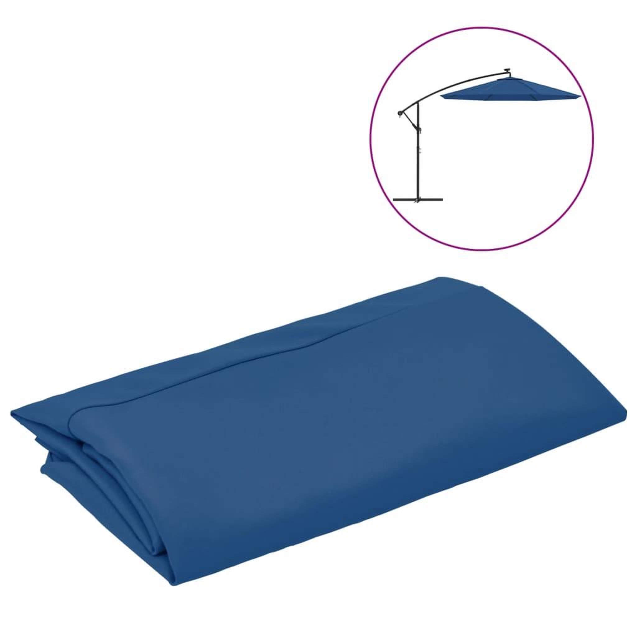 Voir la diapositive 2 : VIDAXL Tissu de remplacement pour parasol deporte bleu azure 300 cm