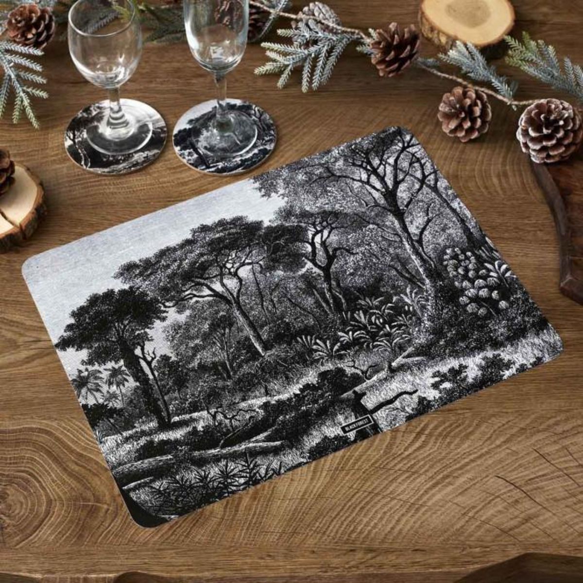 Paris Prix Lot de 4 Set de Table Déco  Black Forest  30x40cm Noir