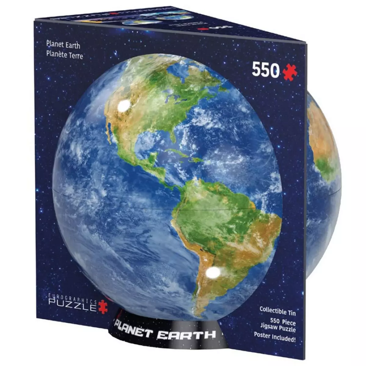 Eurographics Puzzle 550 pièces : Boite en métal - Planète terre