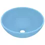 VIDAXL Lavabo rond de salle de bain Bleu clair mat 32,5x14cm Ceramique