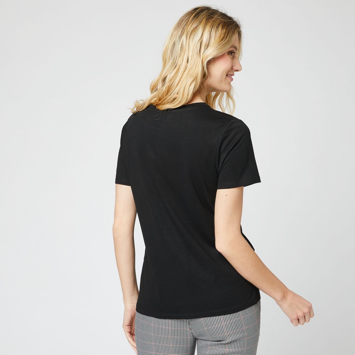 IN EXTENSO T-shirt manches courtes noir imprimé rock femme
