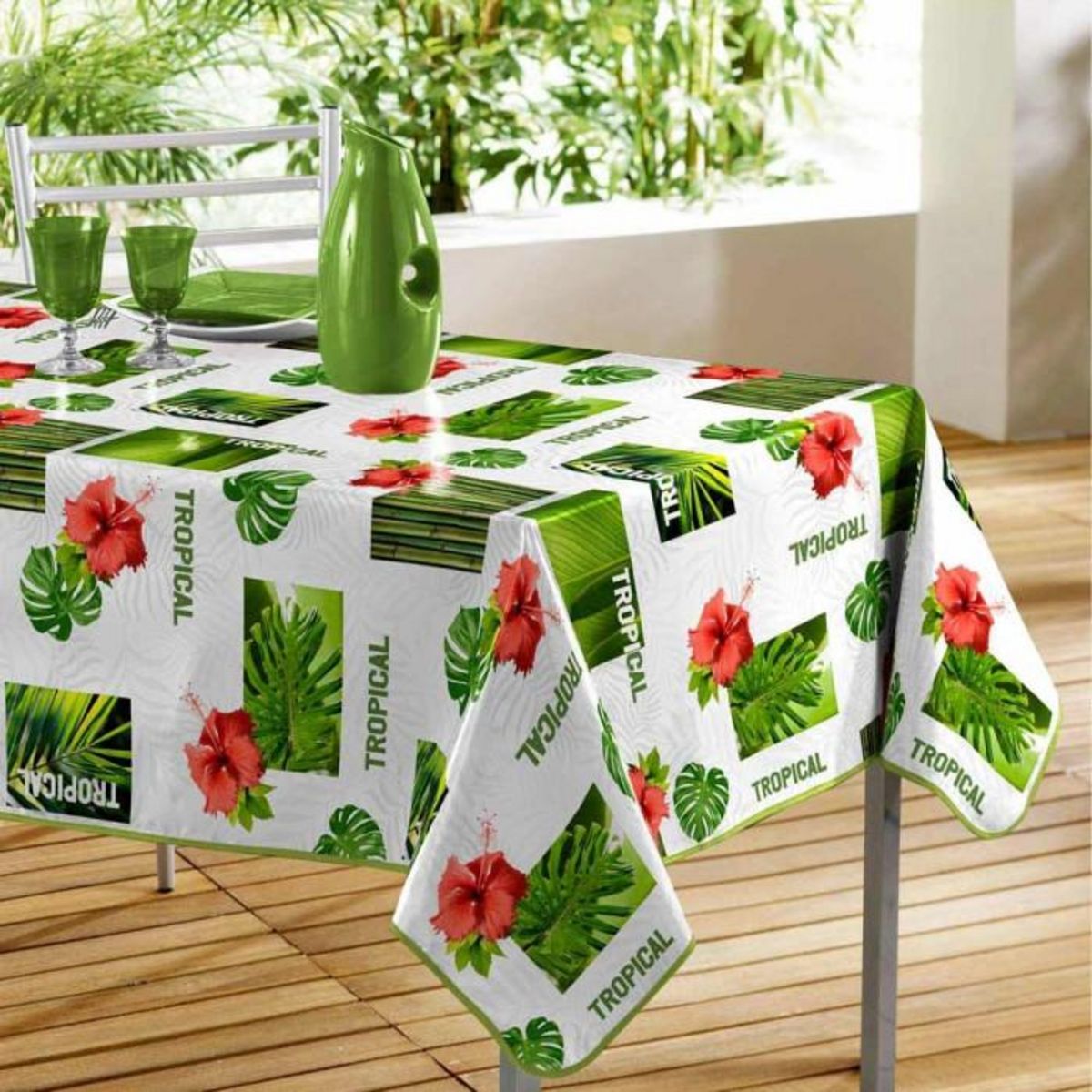 Paris Prix Nappe Toile Cirée  Salvador  140x240cm Blanc