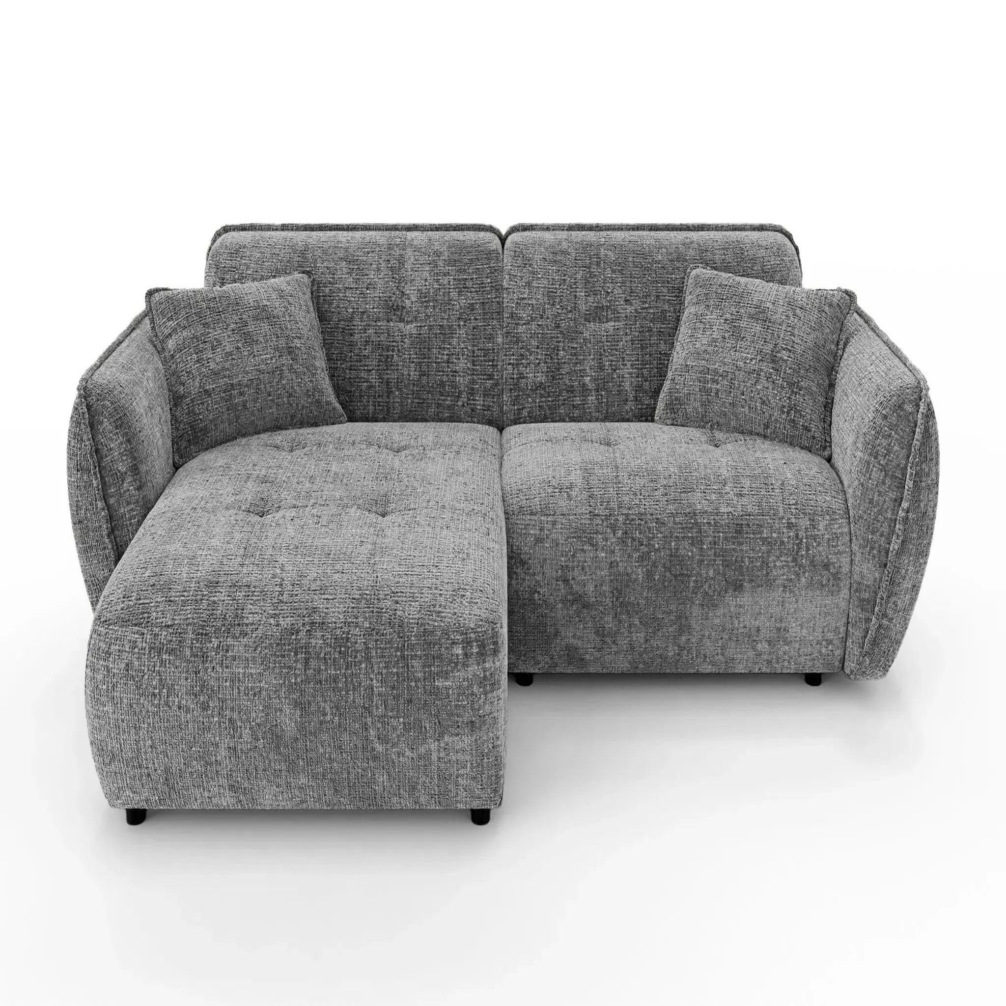 Voir la diapositive 1 : CASANOVA PARIS Mona - canapé d'angle tissu chenille 4 places droit