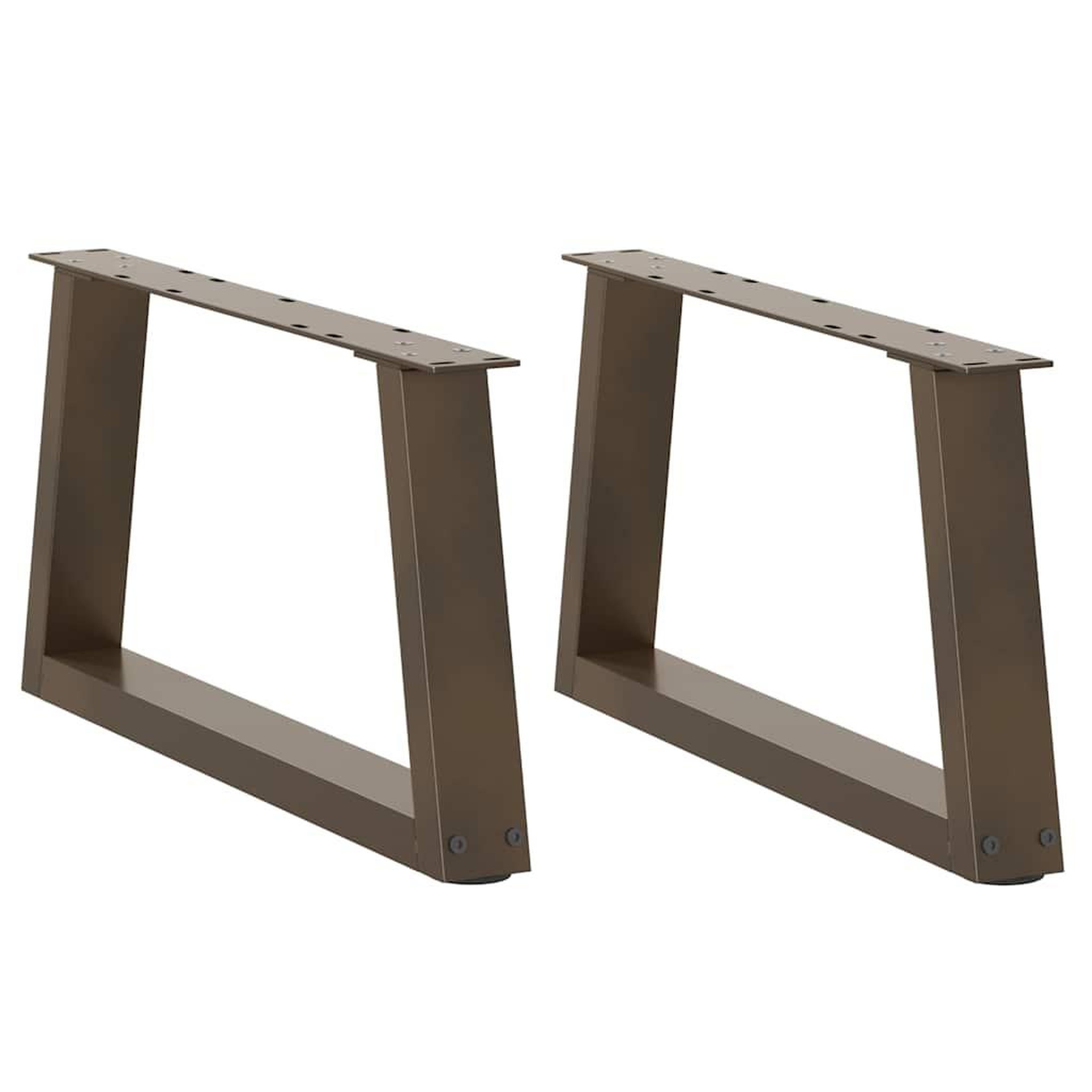 VIDAXL Pieds de table a manger forme V 2 pcs acier naturel acier