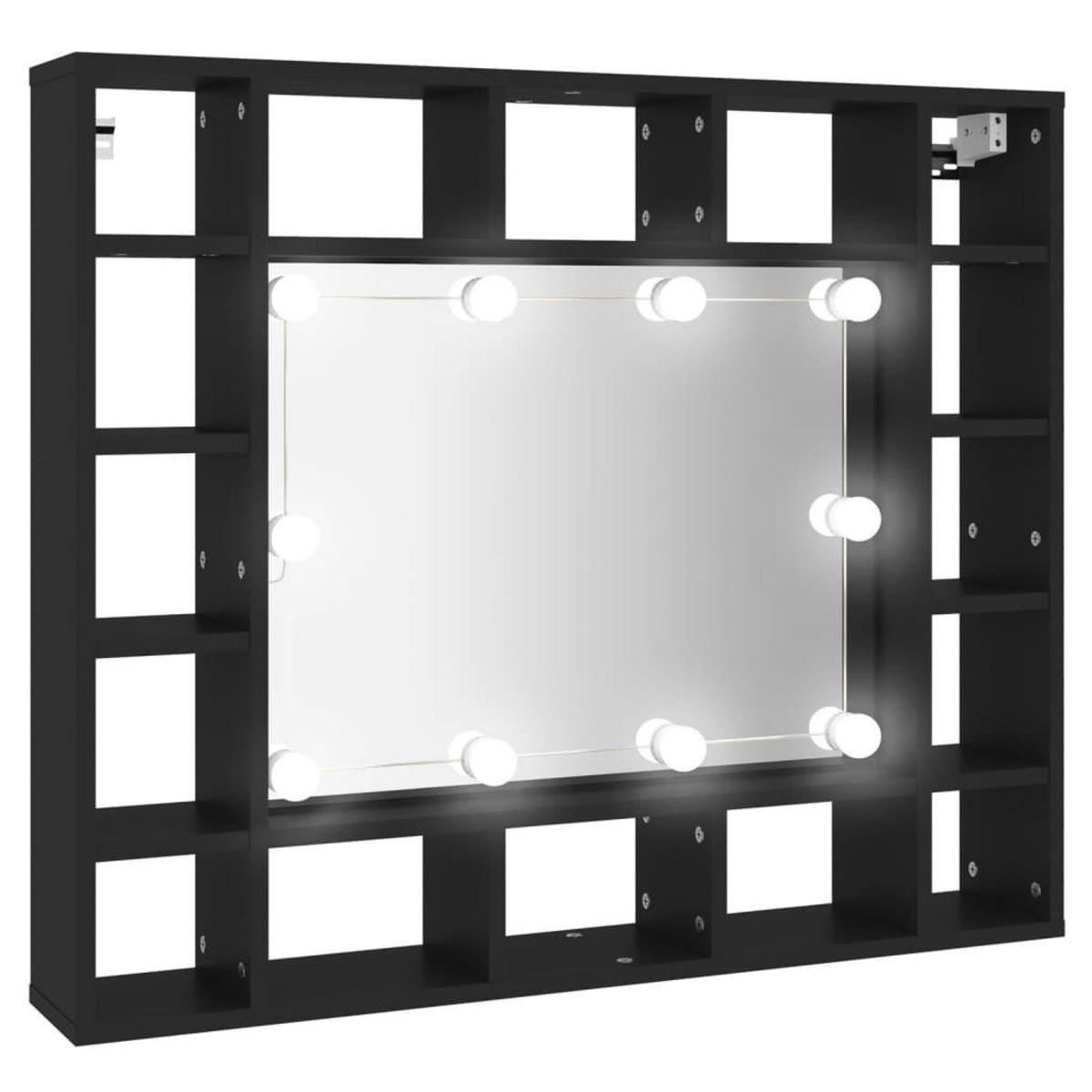 VIDAXL Armoire a miroir a LED noir 91x15x76,5 cm