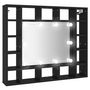 Voir la diapositive 2 : VIDAXL Armoire a miroir a LED noir 91x15x76,5 cm