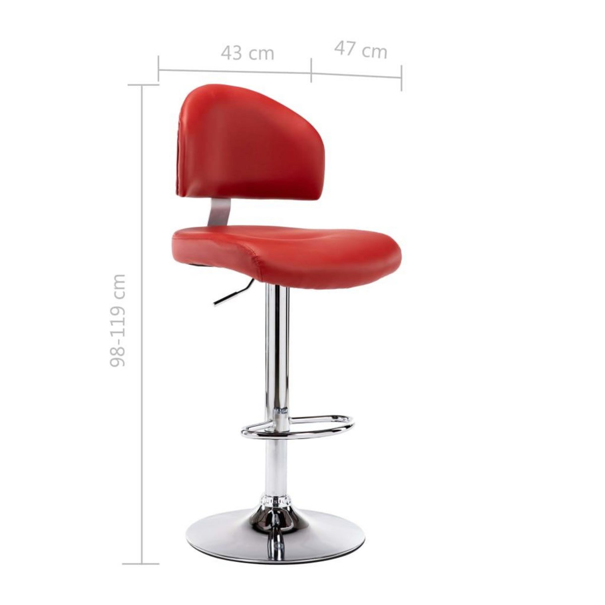 VIDAXL Tabourets de bar lot de 2 rouge bordeaux similicuir