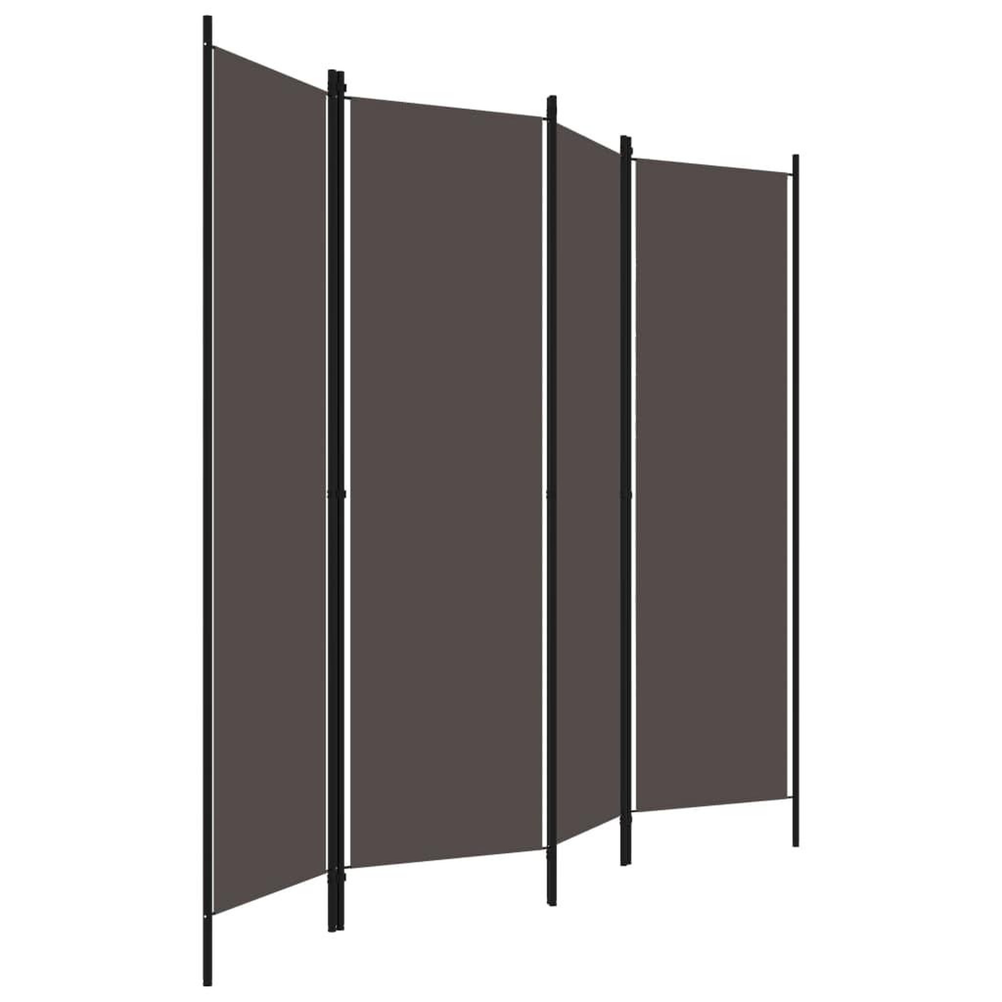Voir la diapositive 3 : VIDAXL Cloison de separation 4 panneaux Anthracite 200x180 cm