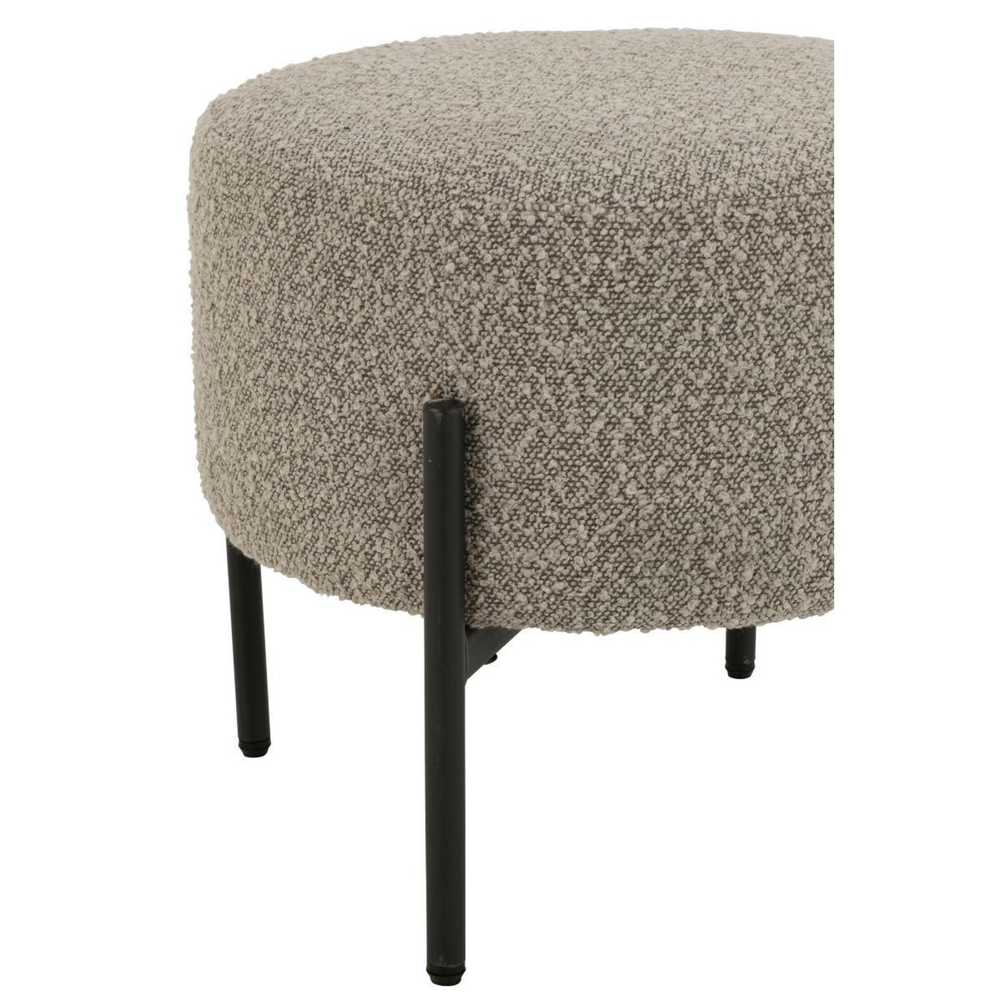 Voir la diapositive 4 : J-LINE Tabouret en tissu bouclé  aldo  44cm gris