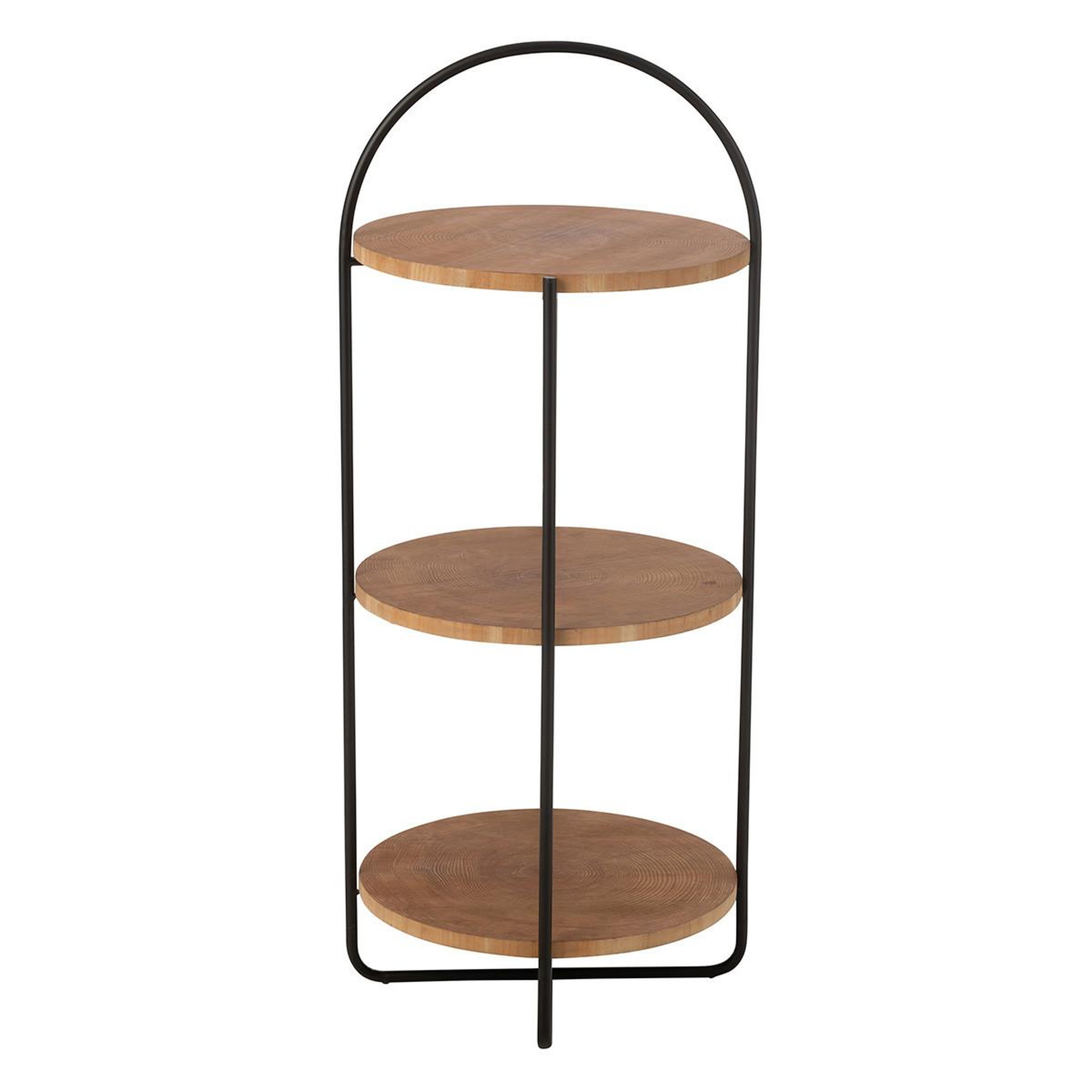 Voir la diapositive 2 : J-LINE Étagère 3 Niveaux  Mia  100cm Naturel