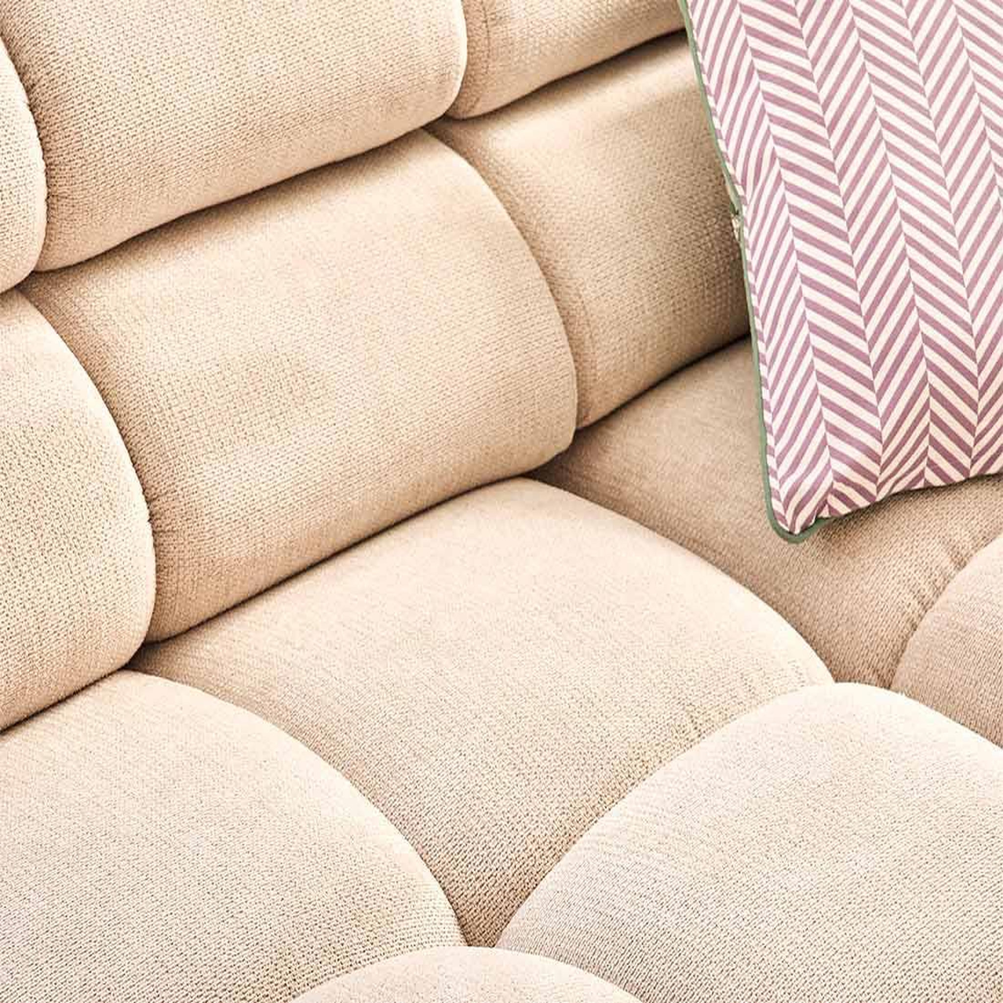 Voir la diapositive 2 : LISA DESIGN Matera - canapé d'angle gauche 4 places avec têtières réglables en tissu texturé