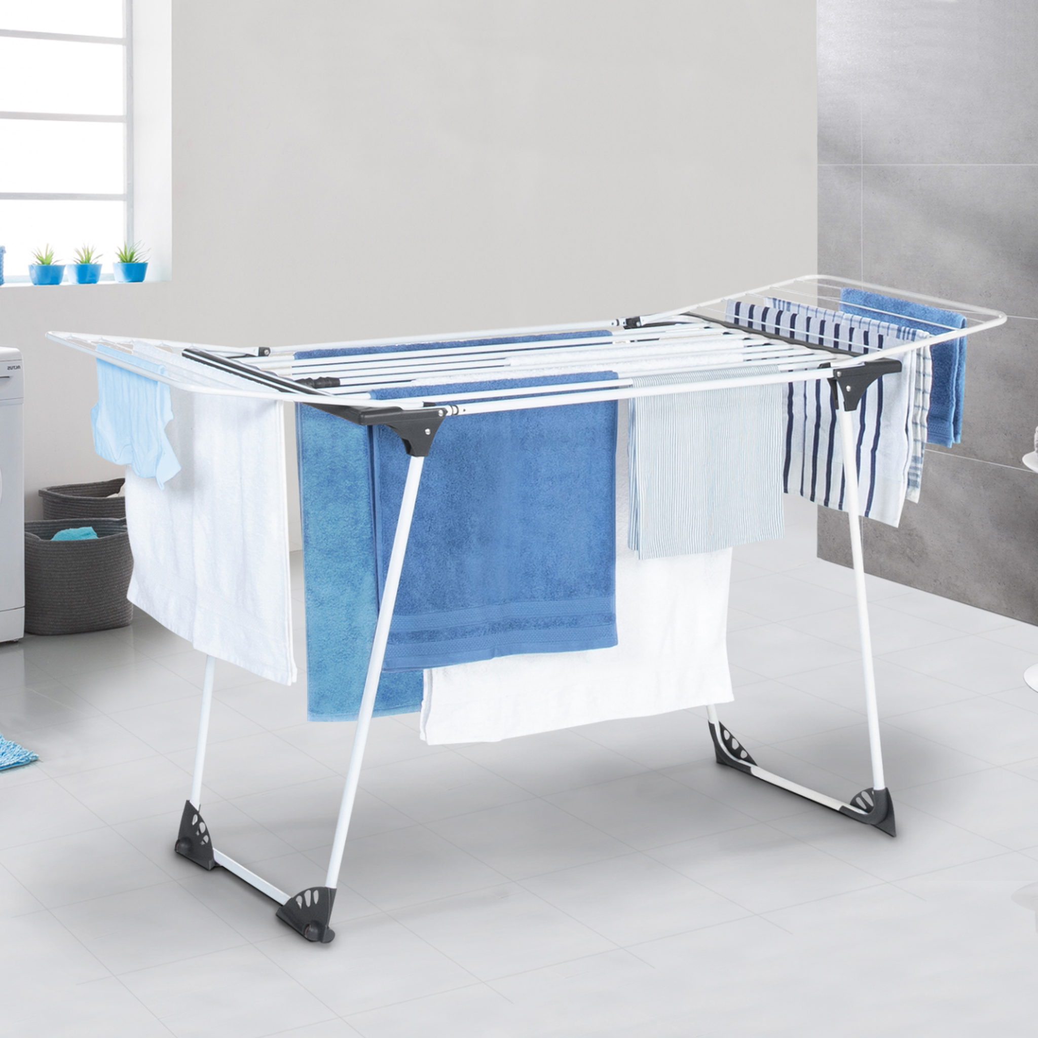 Voir la diapositive 3 : ID MARKET Séchoir à linge horizontal pliable ULTRA capacité 22M blanc