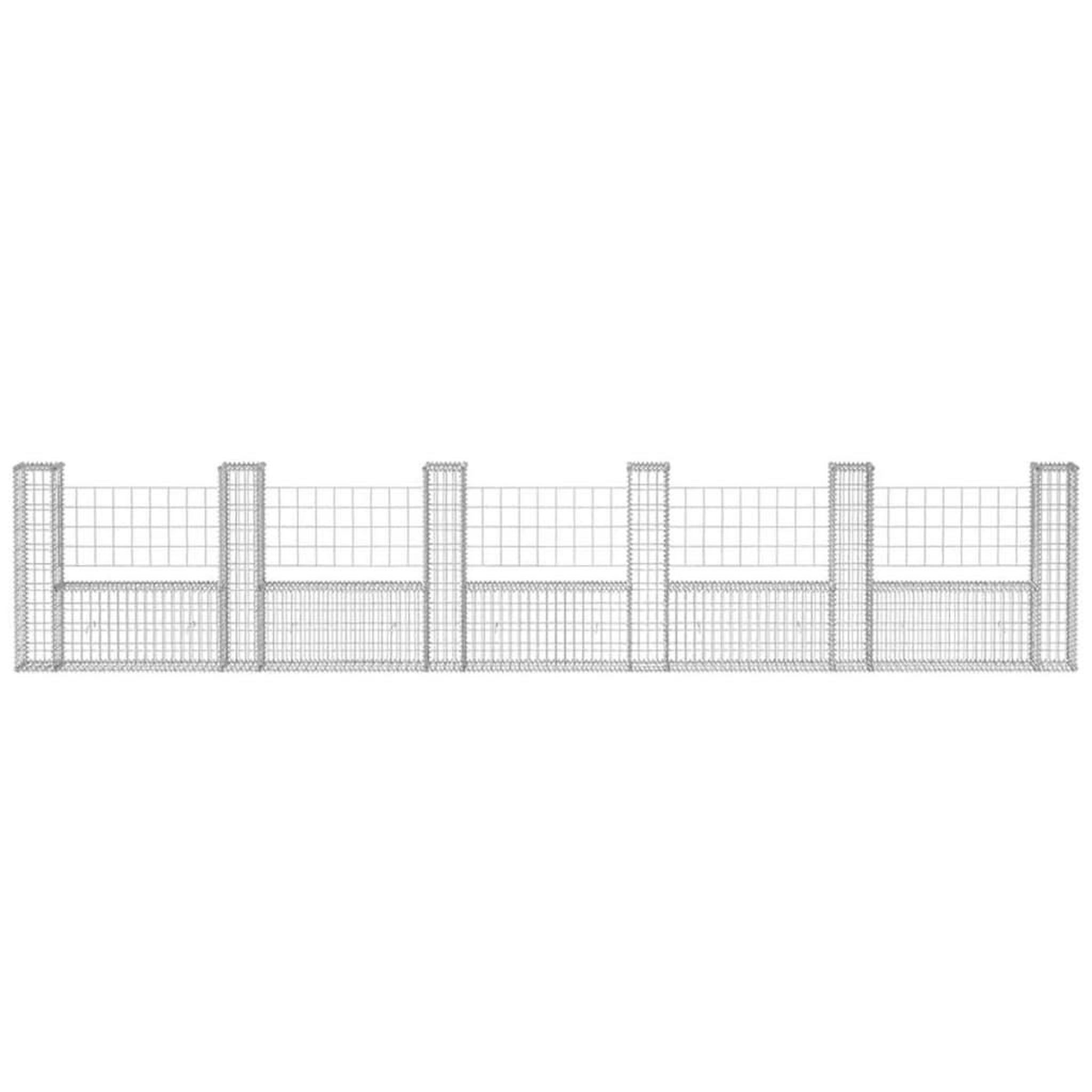 Voir la diapositive 4 : VIDAXL Panier de gabion en forme de U Acier galvanise 570x20x100 cm