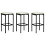 Voir la diapositive 1 : VIDAXL Tabourets de bar avec coussins lot de 3 noir resine tressee