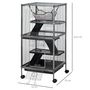 Voir la diapositive 3 : PAWHUT Cage pour petits animaux portable avec 2 portes hamac métal PP 52 x 52 x 113,5 cm