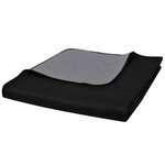 VIDAXL Couvre-lit a double face matelasse Noir/Gris 230x260 cm