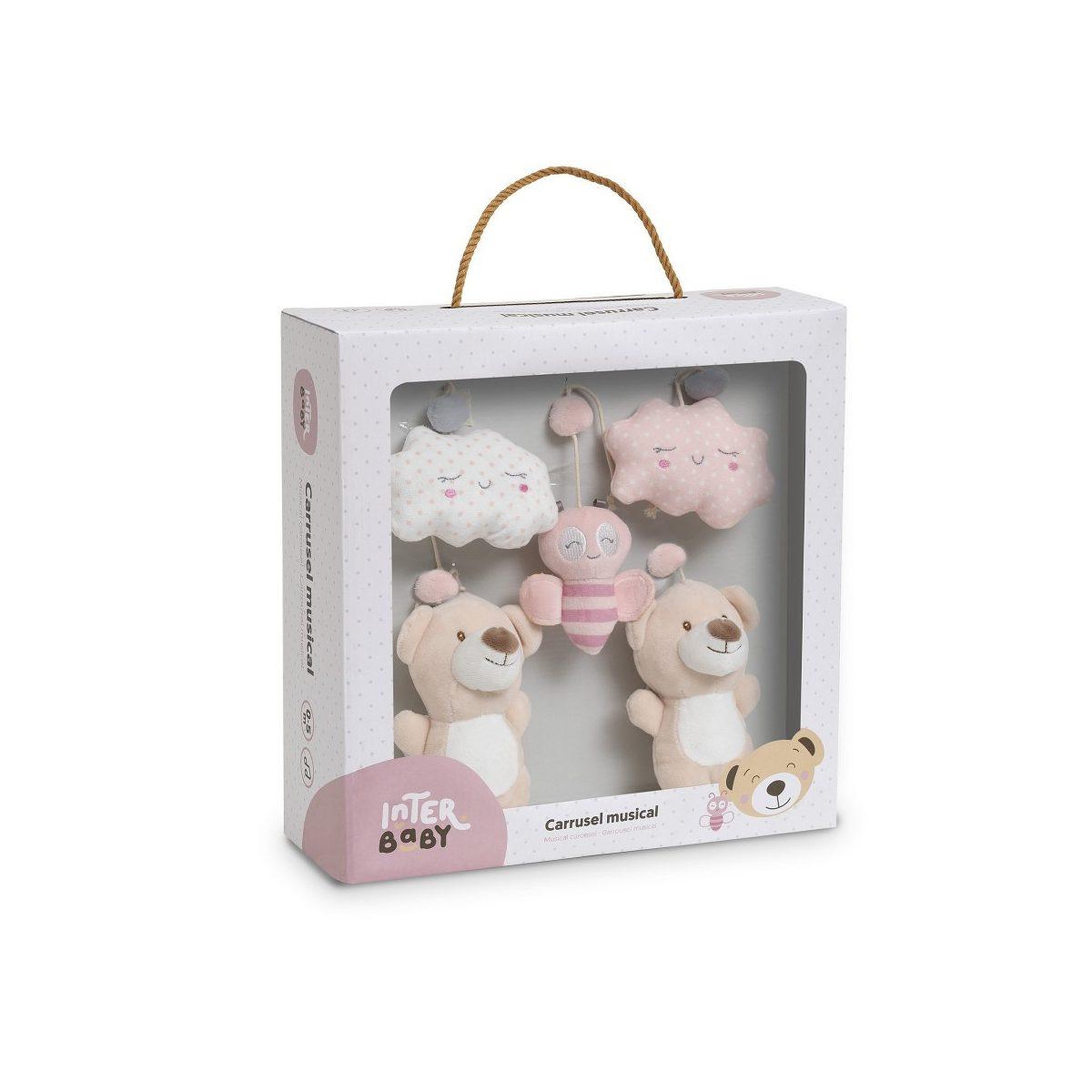 Voir la diapositive 4 : INTERBABY Carrousel musical  osito - rose - mobile de lit bébé