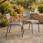 Voir la diapositive 5 : CONCEPT USINE Lot de 2 chaises de jardin empilables gris foncé BERGAME