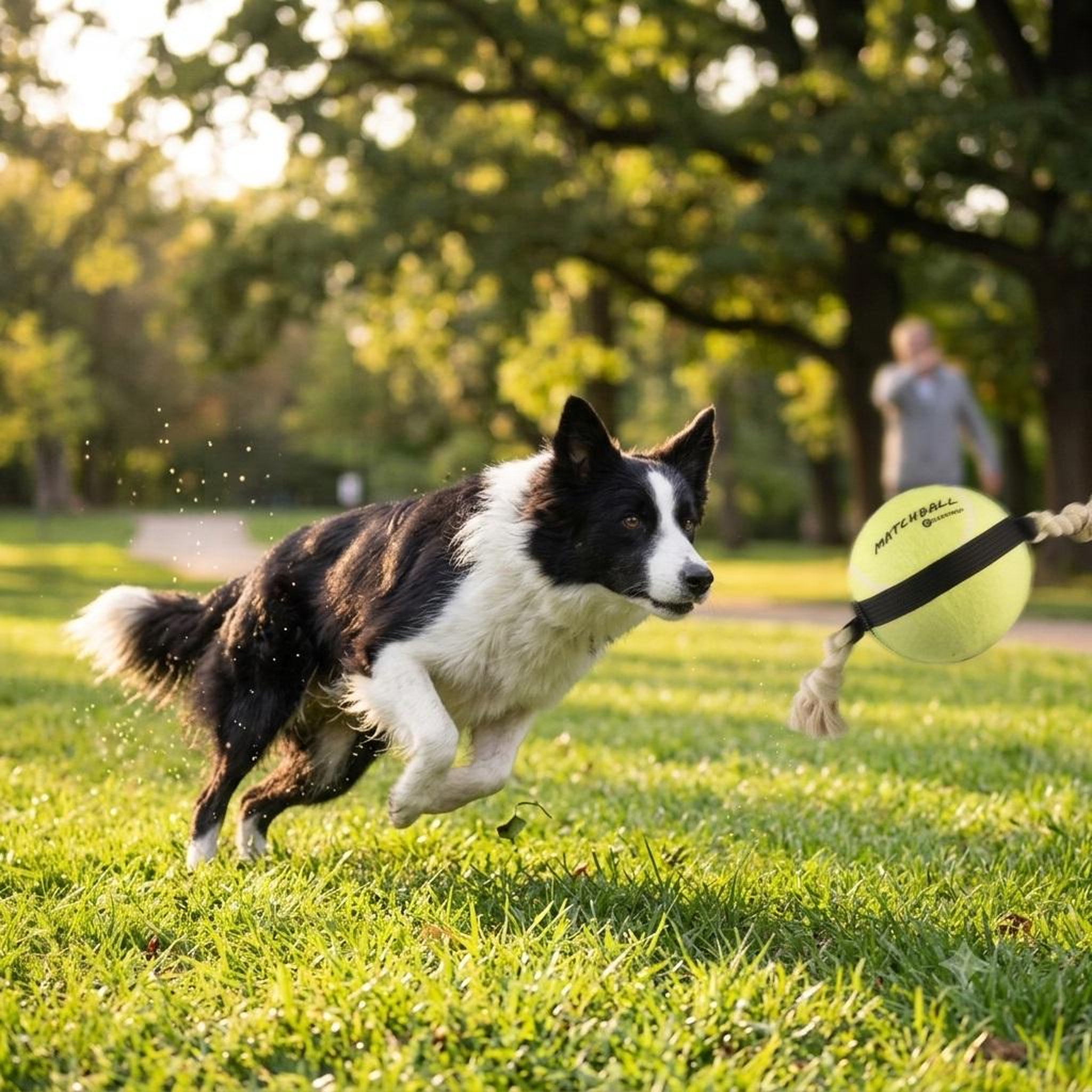 Voir la diapositive 3 : Eden Balle de tennis matchball pour chien avec corde