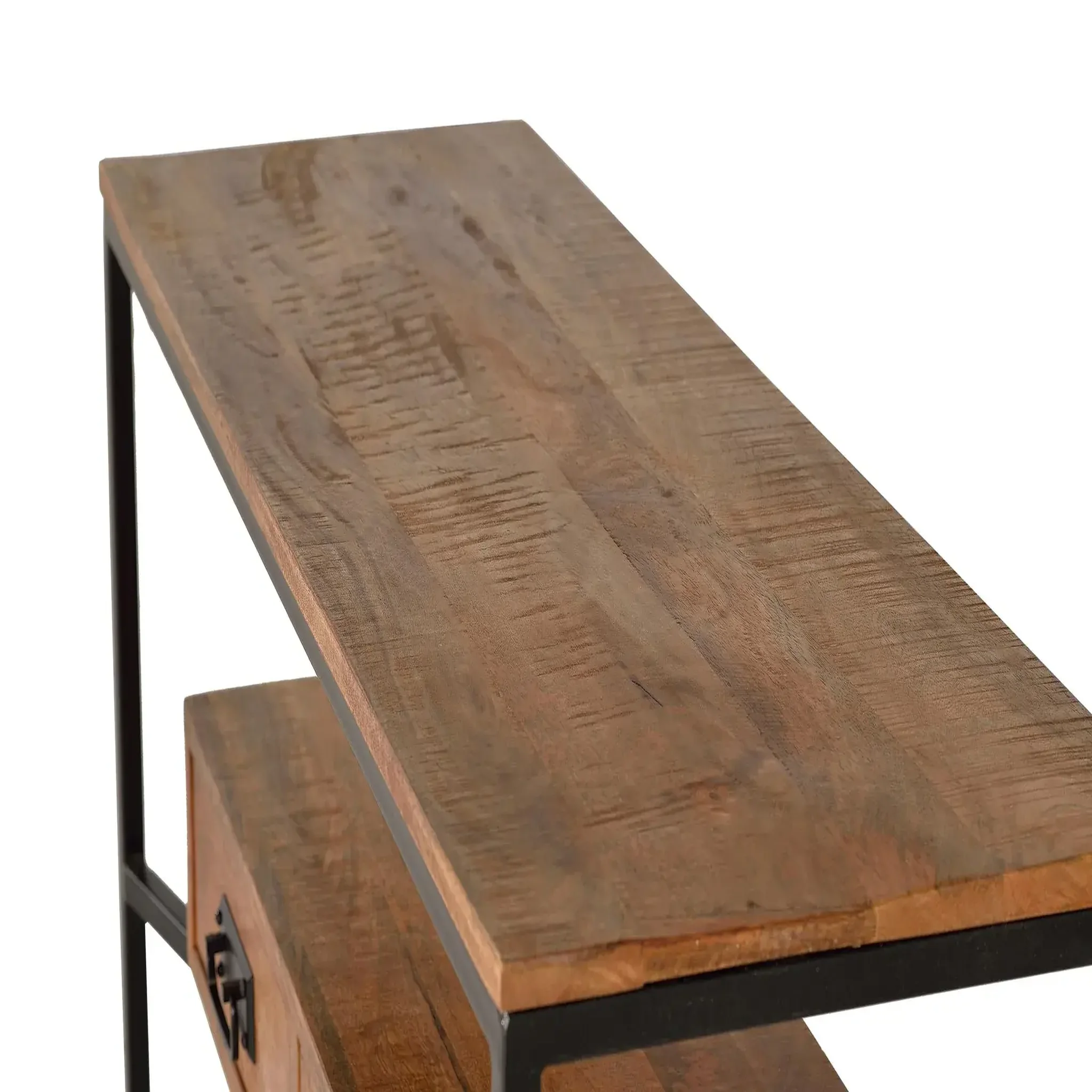 Voir la diapositive 2 : GINER Y COLOMER SL Console en bois de manguier 110 cm style industriel
