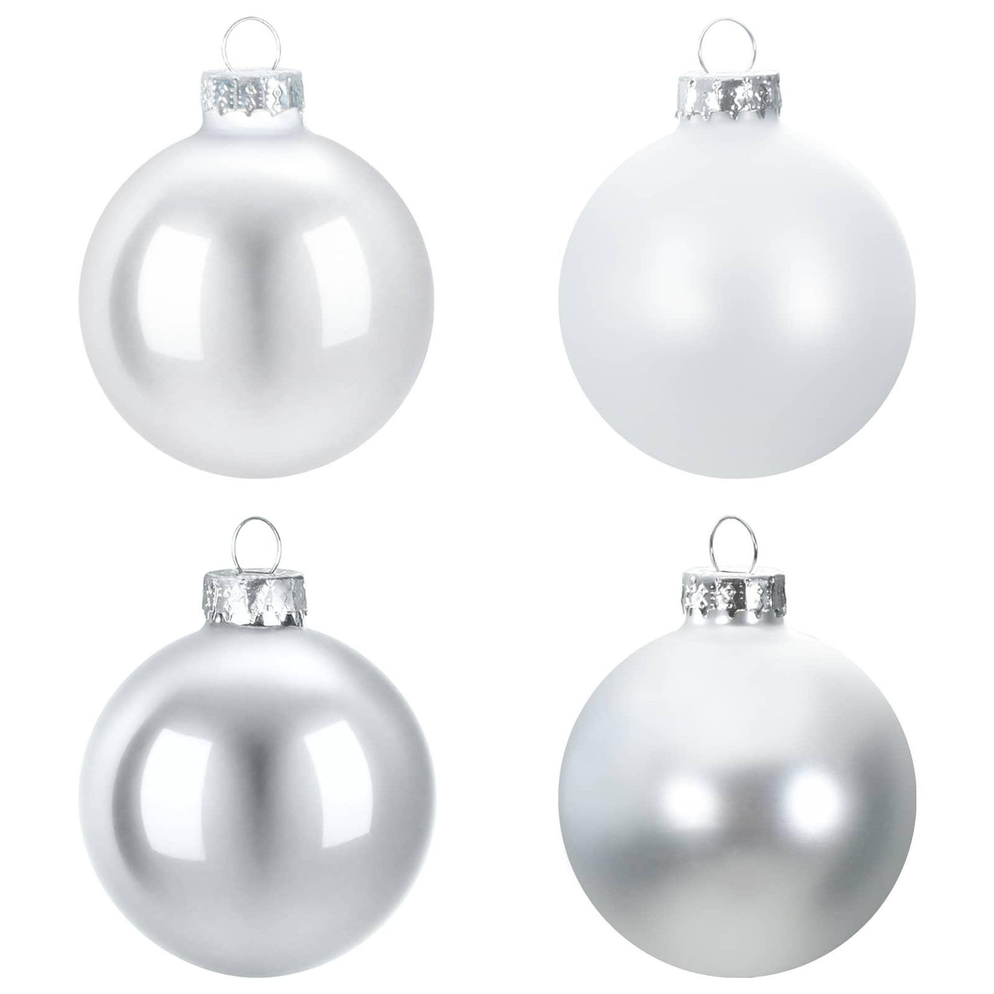 Voir la diapositive 4 : VIDAXL Ensemble de boules de Noël 30 pc Argente et blanc 6 cm