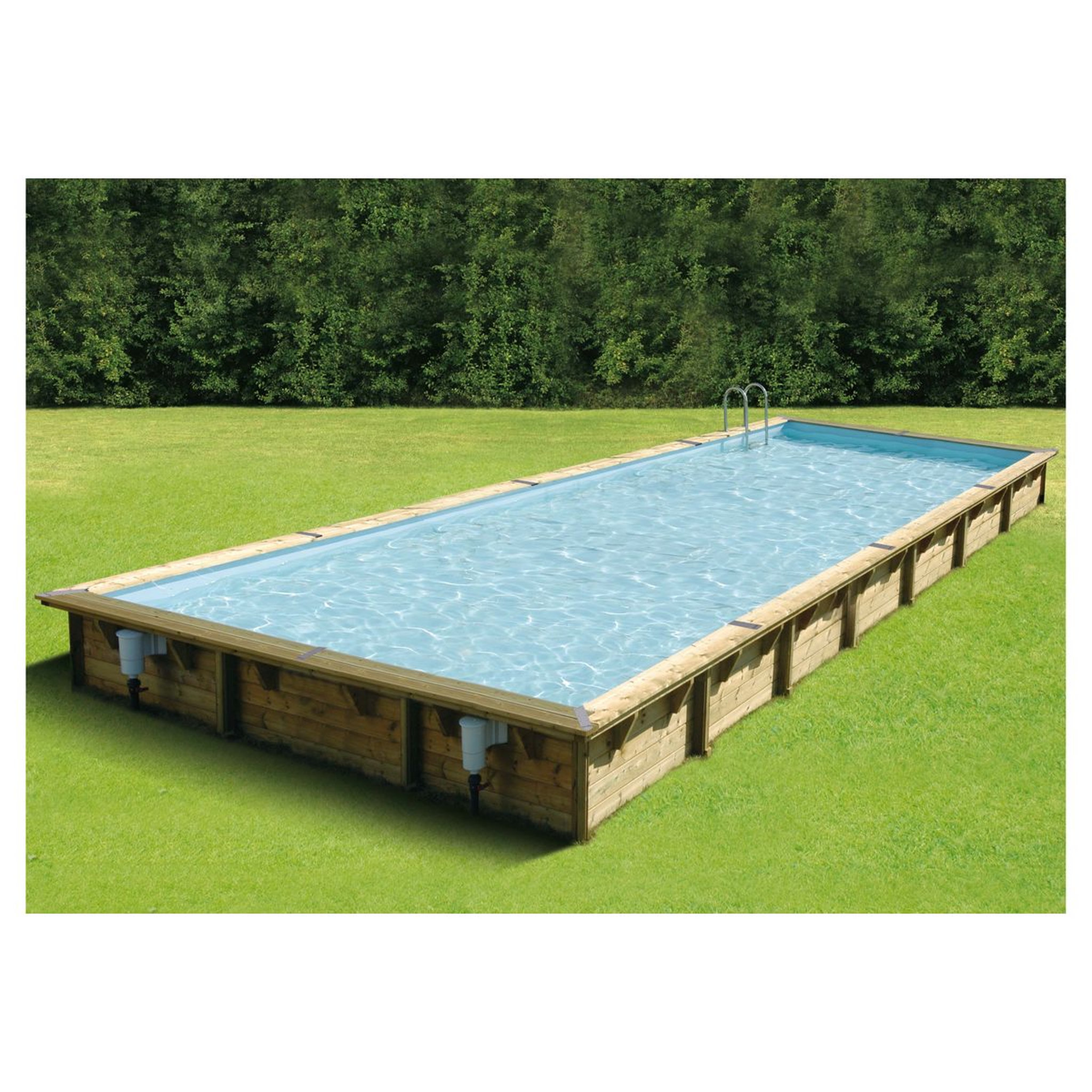 UBBINK Piscine bois Linéa  500x1100 - H140cm - Liner Bleu 