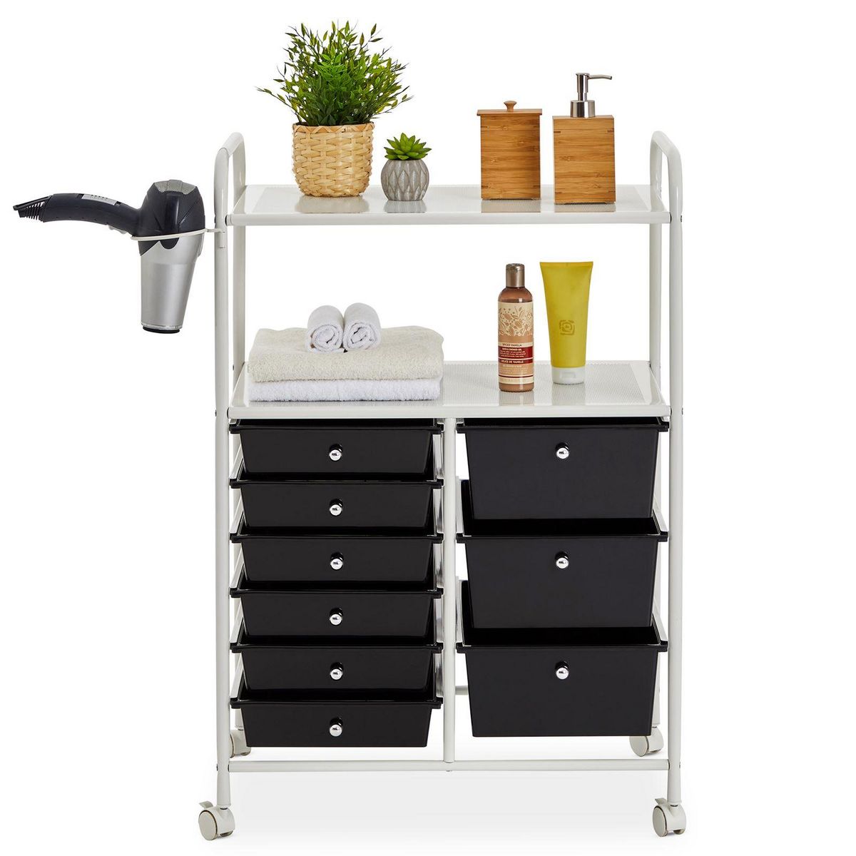 IDIMEX Caisson sur roulettes MARITA, 6 + 3 tiroirs, chromé