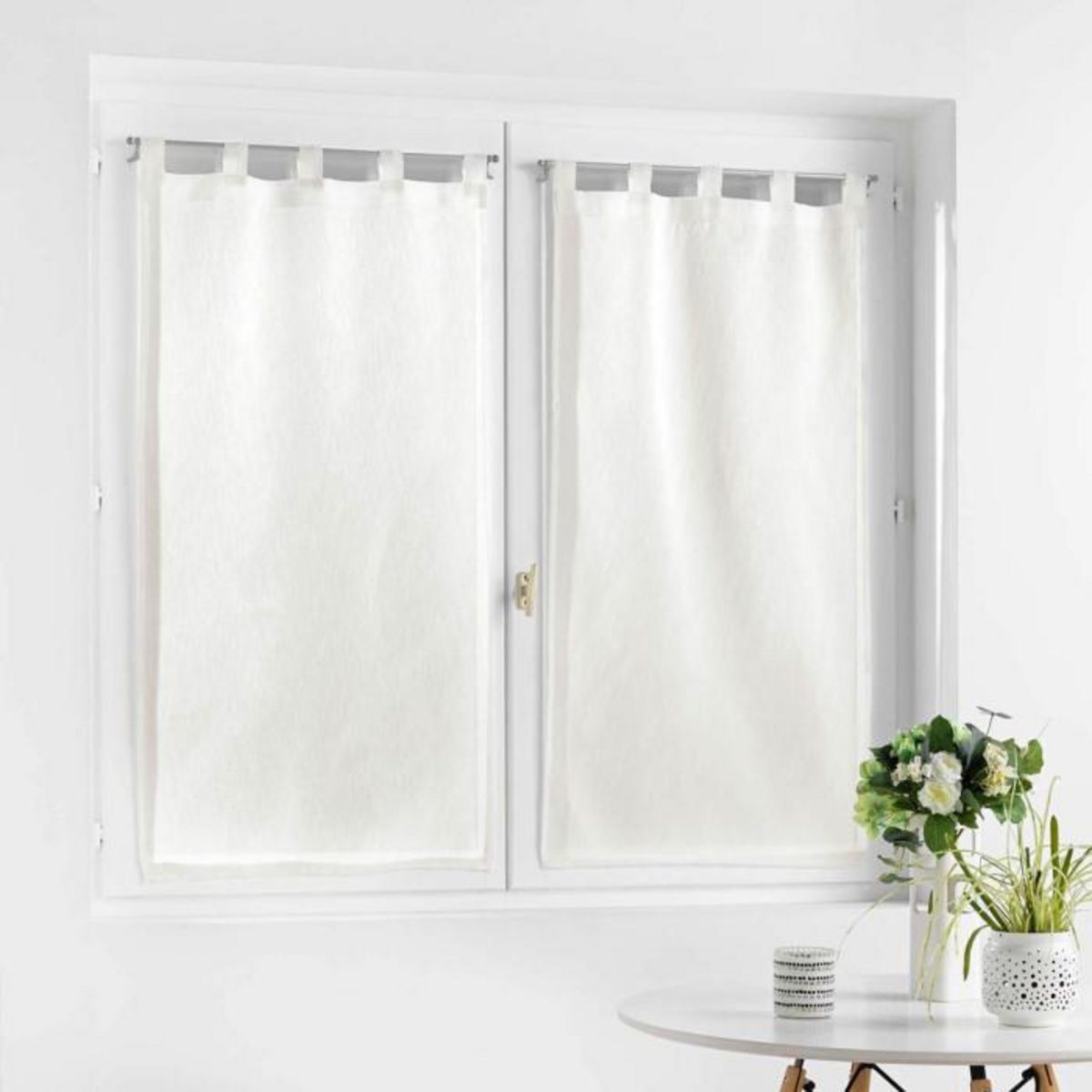 Paris Prix Paire de Voilages  Selena  60x90cm Blanc
