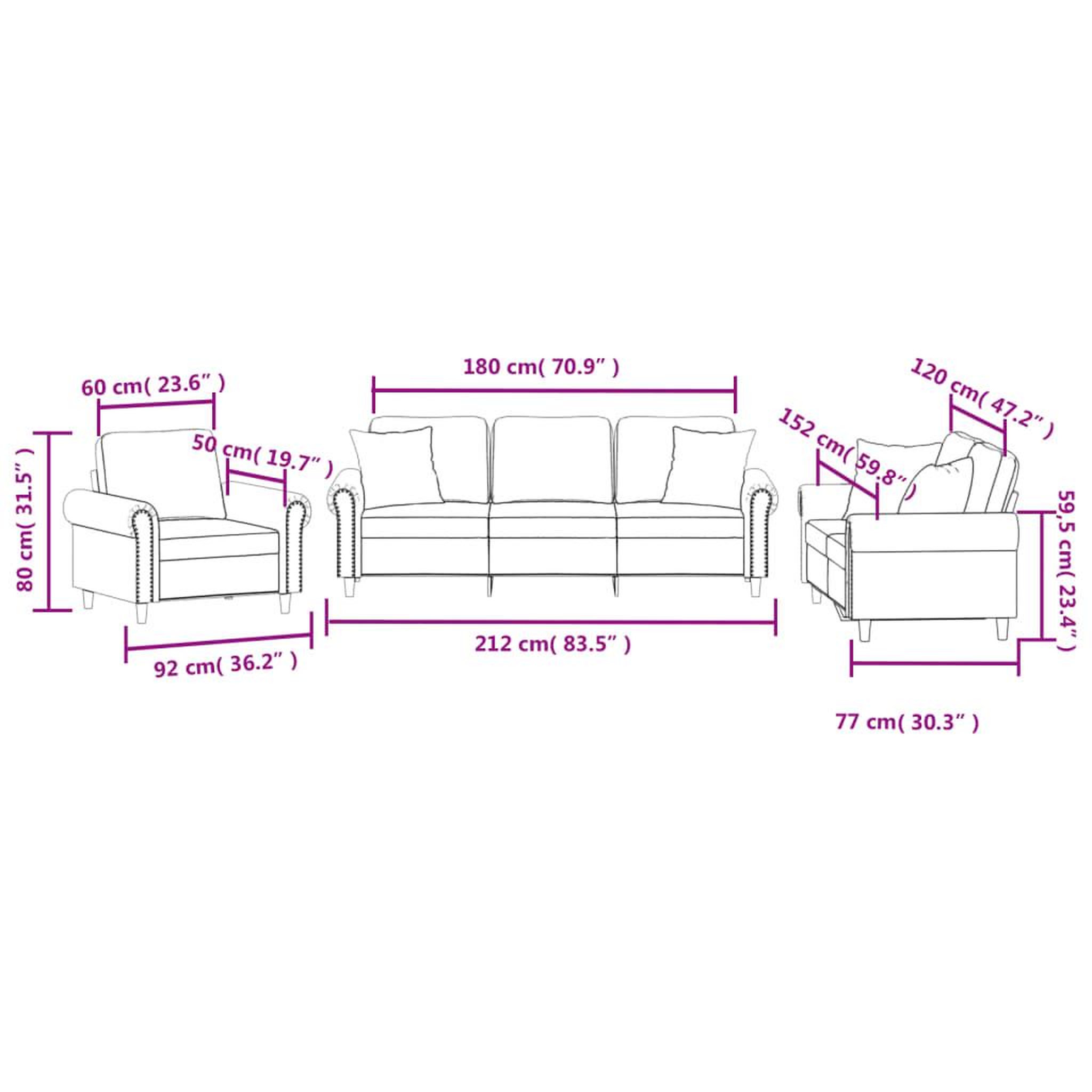 Voir la diapositive 6 : VIDAXL Ensemble de canapes 3 pcs avec coussins gris clair velours