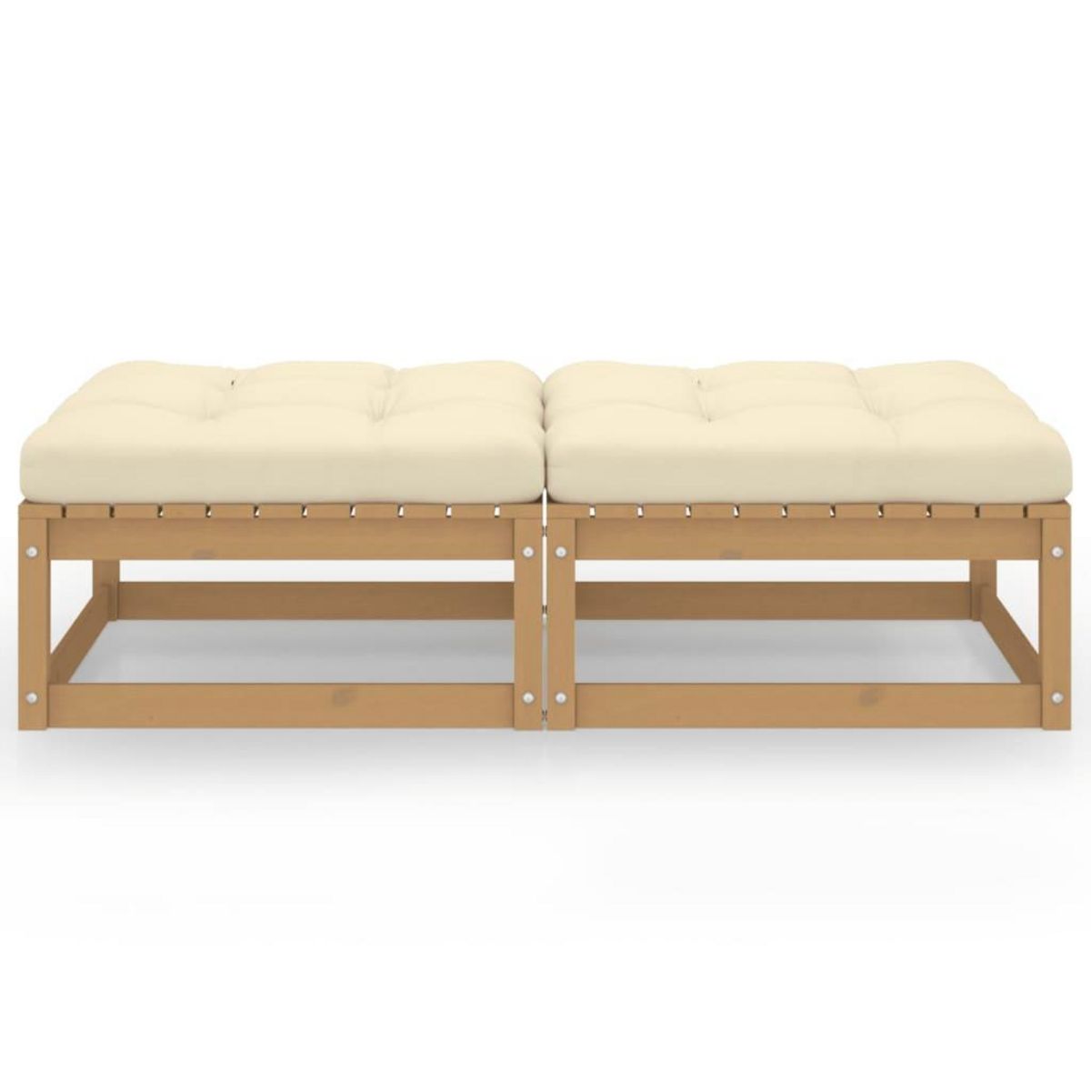 VIDAXL Repose-pieds de jardin avec coussins lot de 2 Bois pin solide