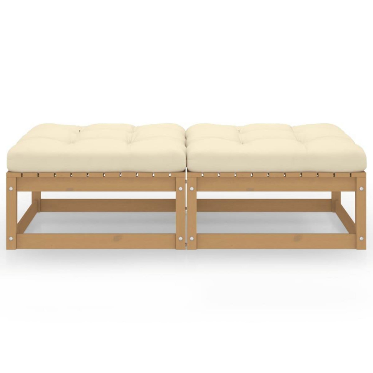 VIDAXL Repose-pieds de jardin avec coussins lot de 2 Bois pin solide