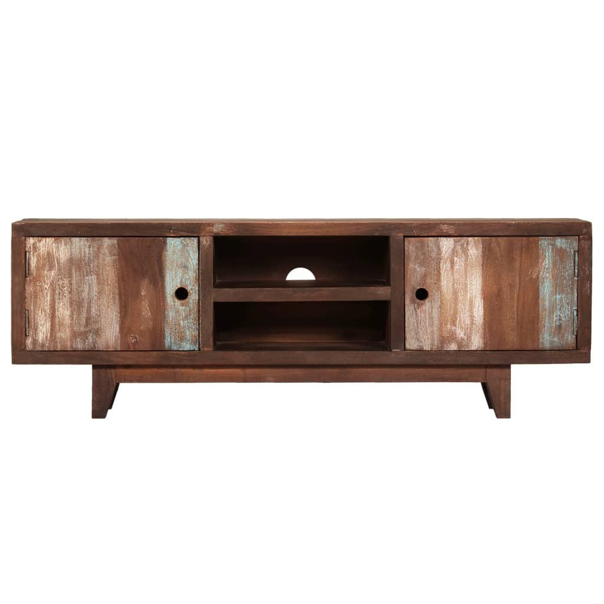 Voir la diapositive 2 : VIDAXL Meuble TV Bois d'acacia massif Vintage 118 x 30 x 40 cm