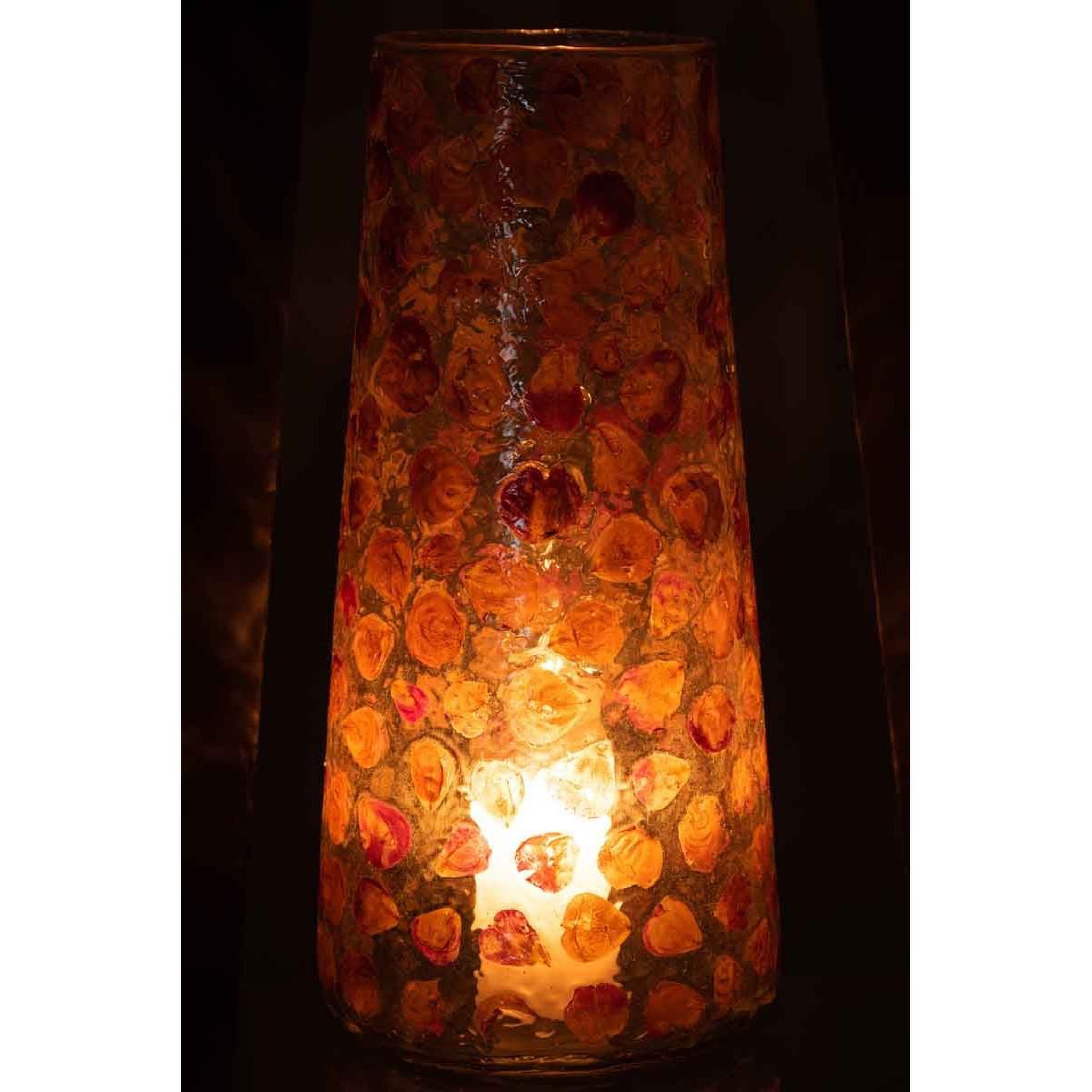Voir la diapositive 3 : J-LINE Vase design en verre  gerard  36cm ambre