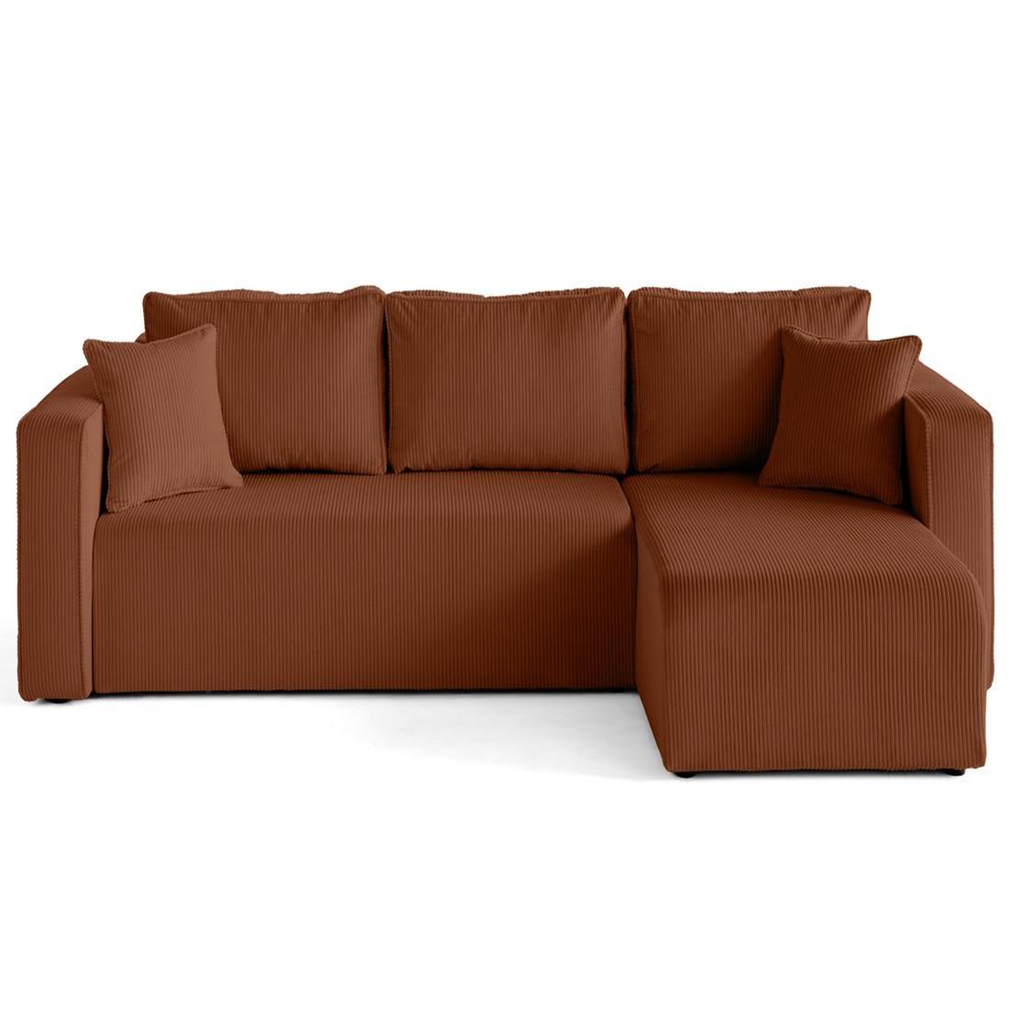 Voir la diapositive 1 : BEST MOBILIER Topaze - canapé d'angle déhoussable réversible 4 places en velours côtelé