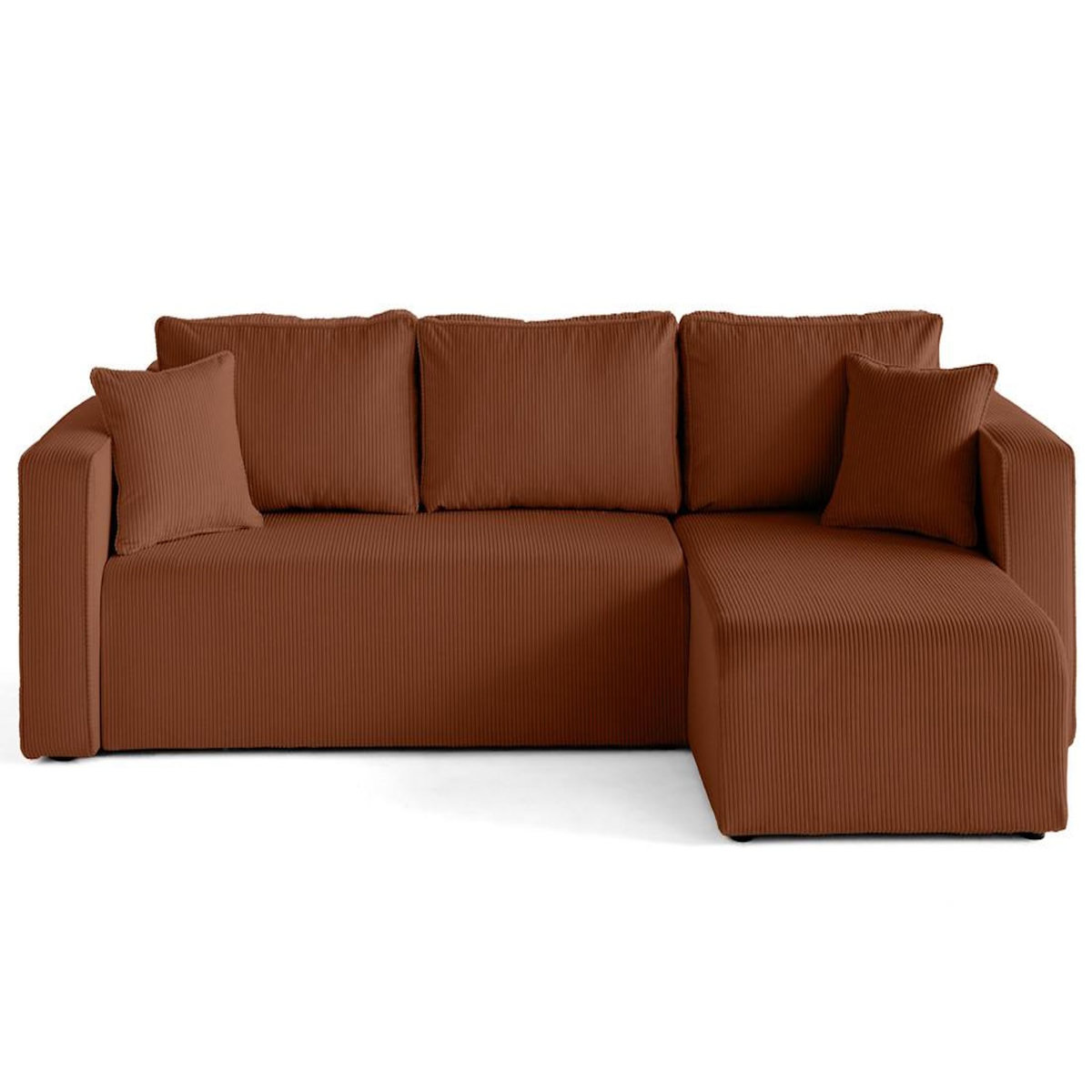 BEST MOBILIER Topaze - canapé d'angle déhoussable réversible 4 places en velours côtelé