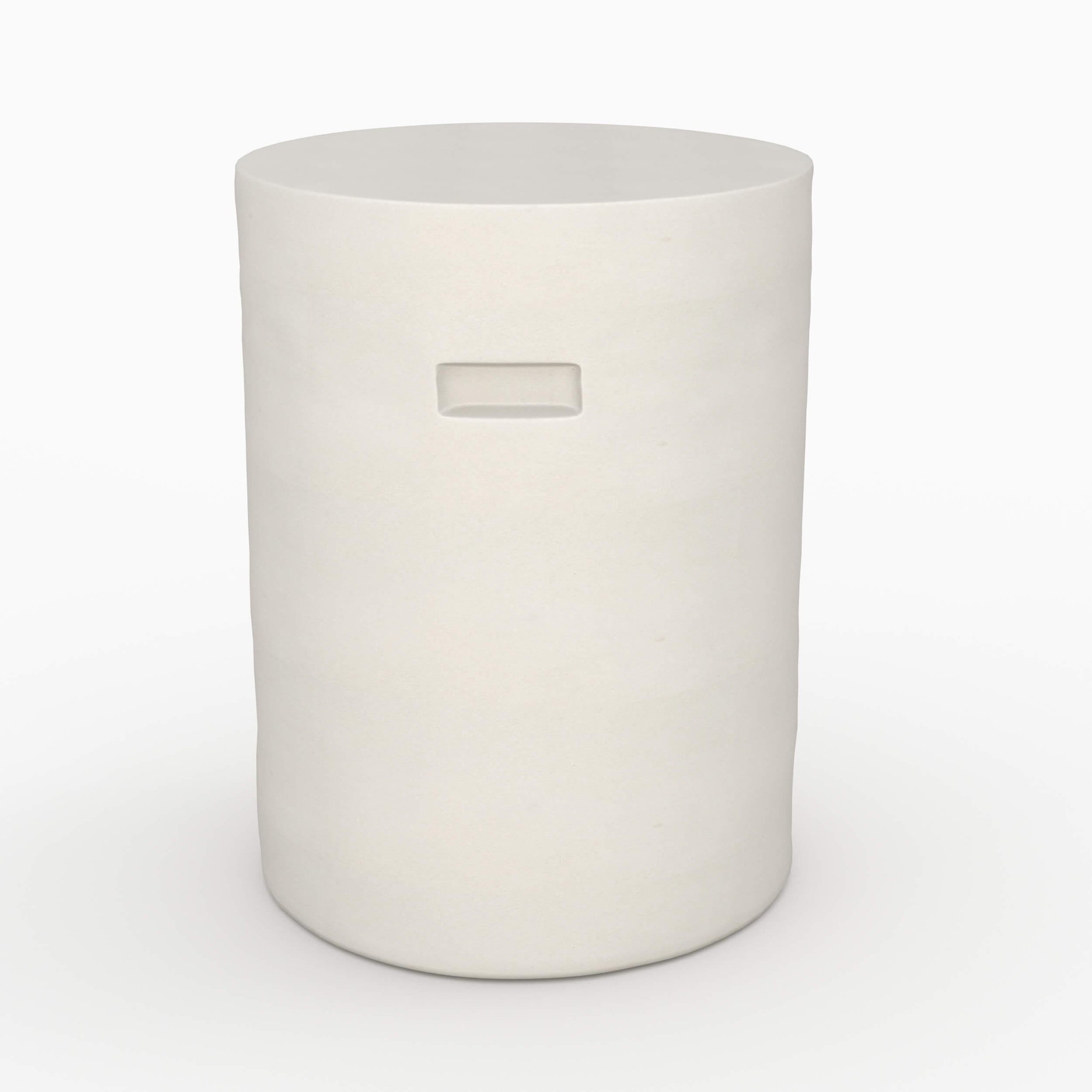 Voir la diapositive 6 : MAISON PAVANE Table d'appoint ronde blanche en fibre d'argile effet béton d35 cm-santorini